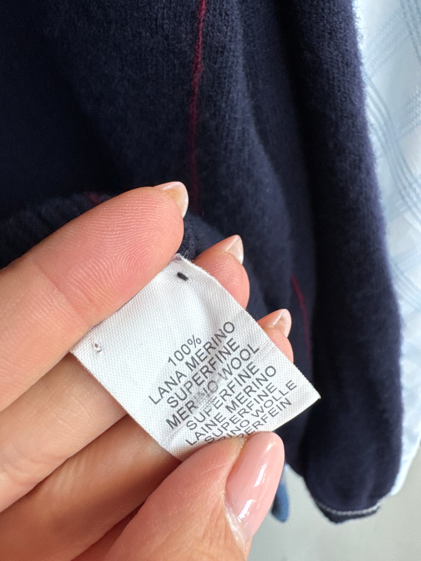 Cardigan Navy din lana merino extrafina de gramaj mare
