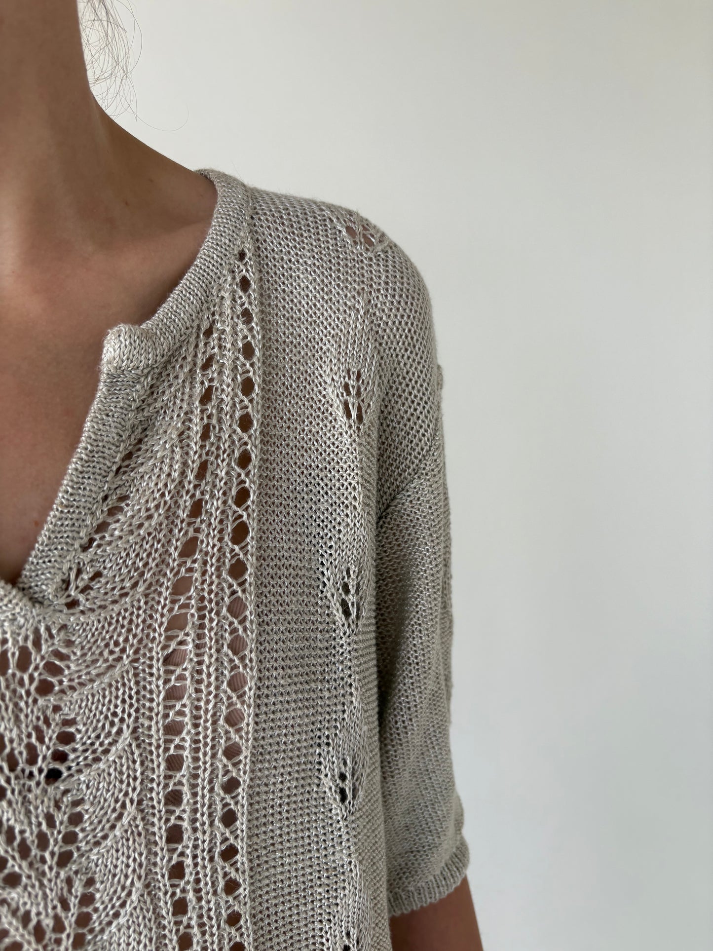 Top italian light nude din jerse excepțional de in cu vâscoza