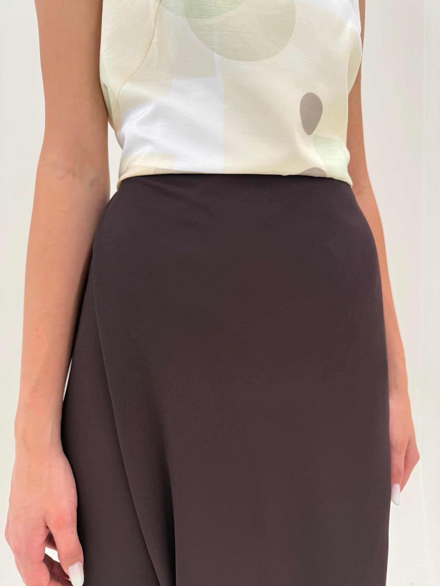 Fustă petrecute noi maxi Marella by Max Mara espresso brown super vaporoase