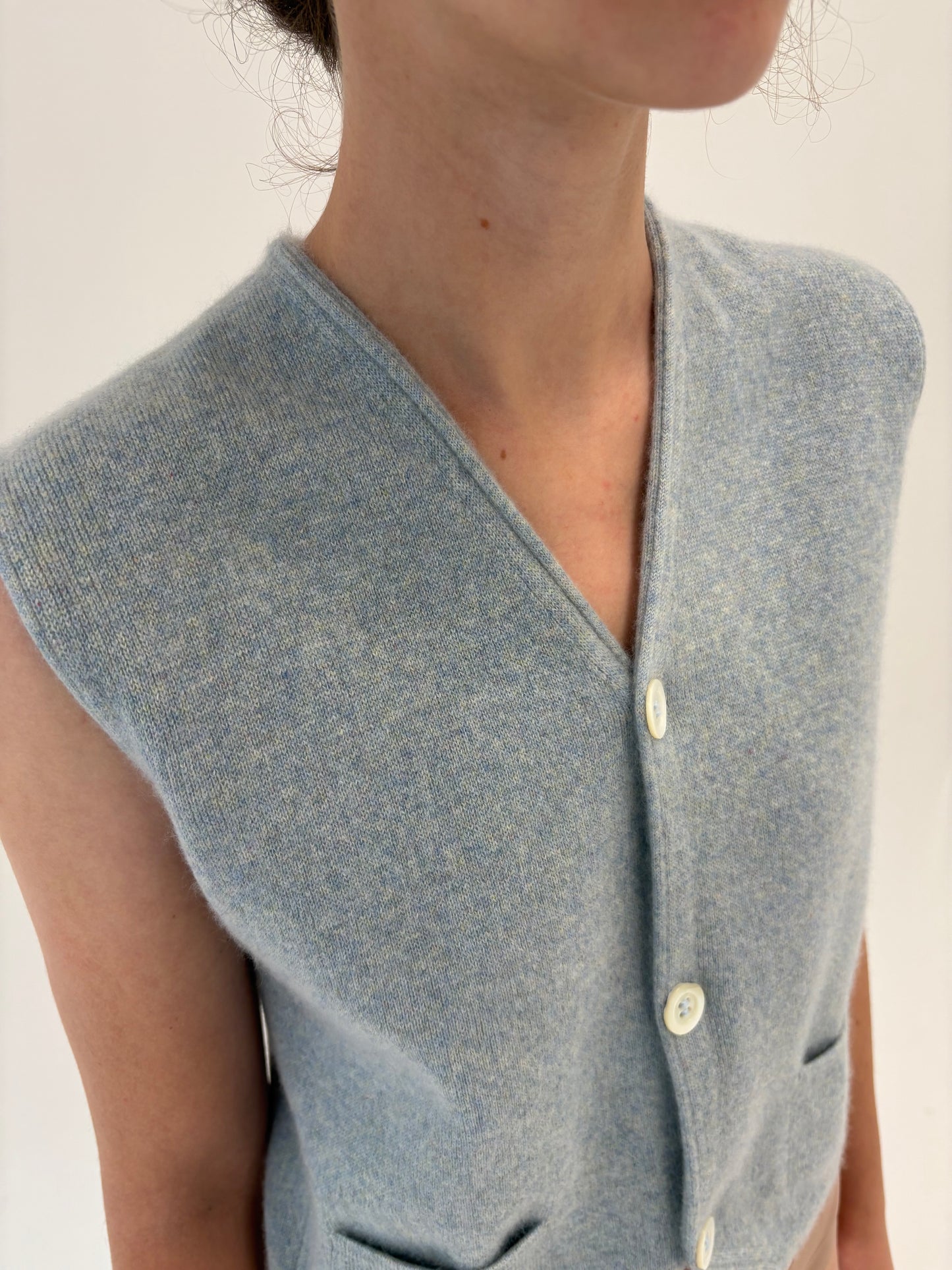 Vestă / top din cașmir luxury multiply baby blue