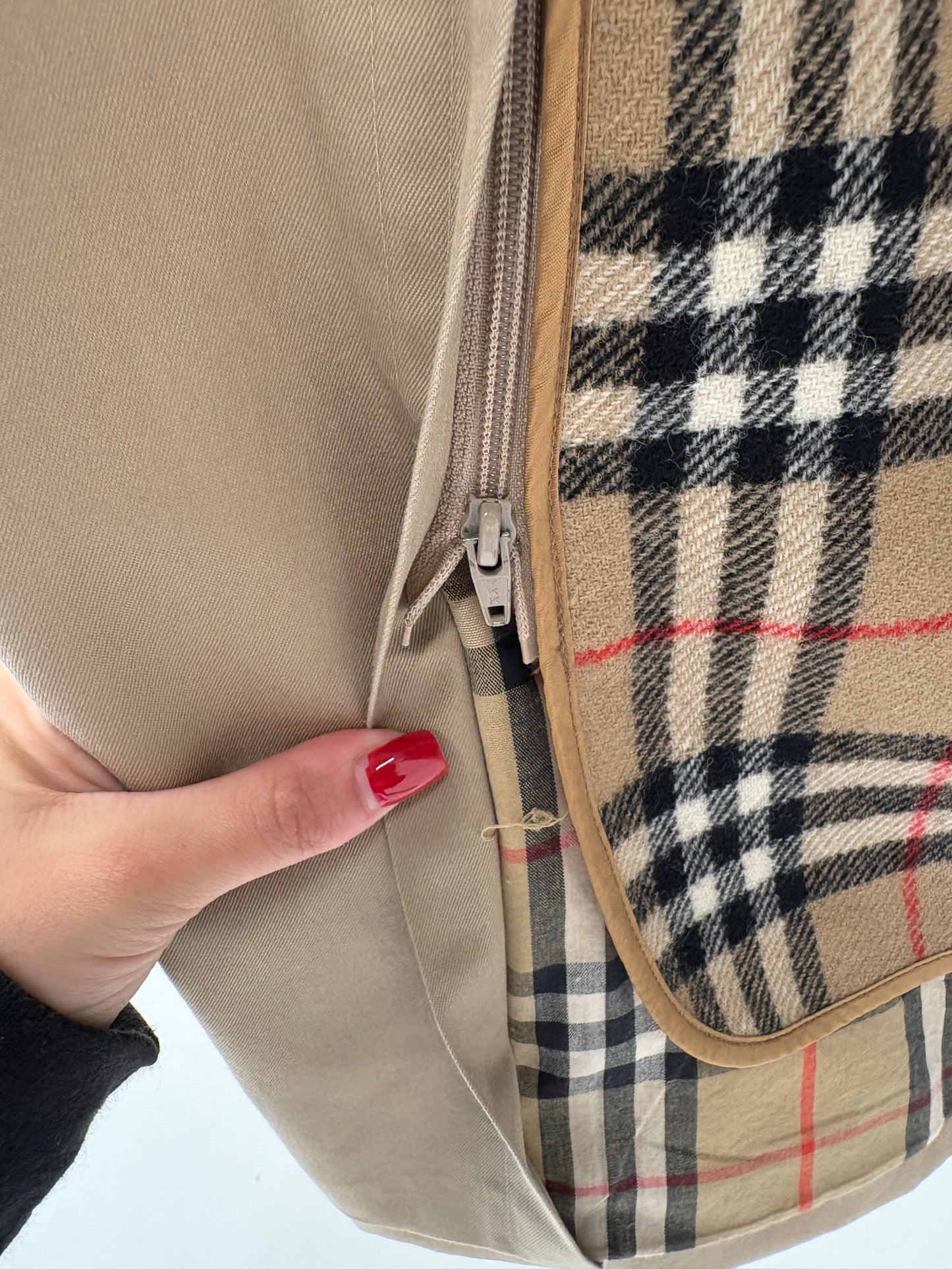 Trench vintage Burberry high end cu liner de lana