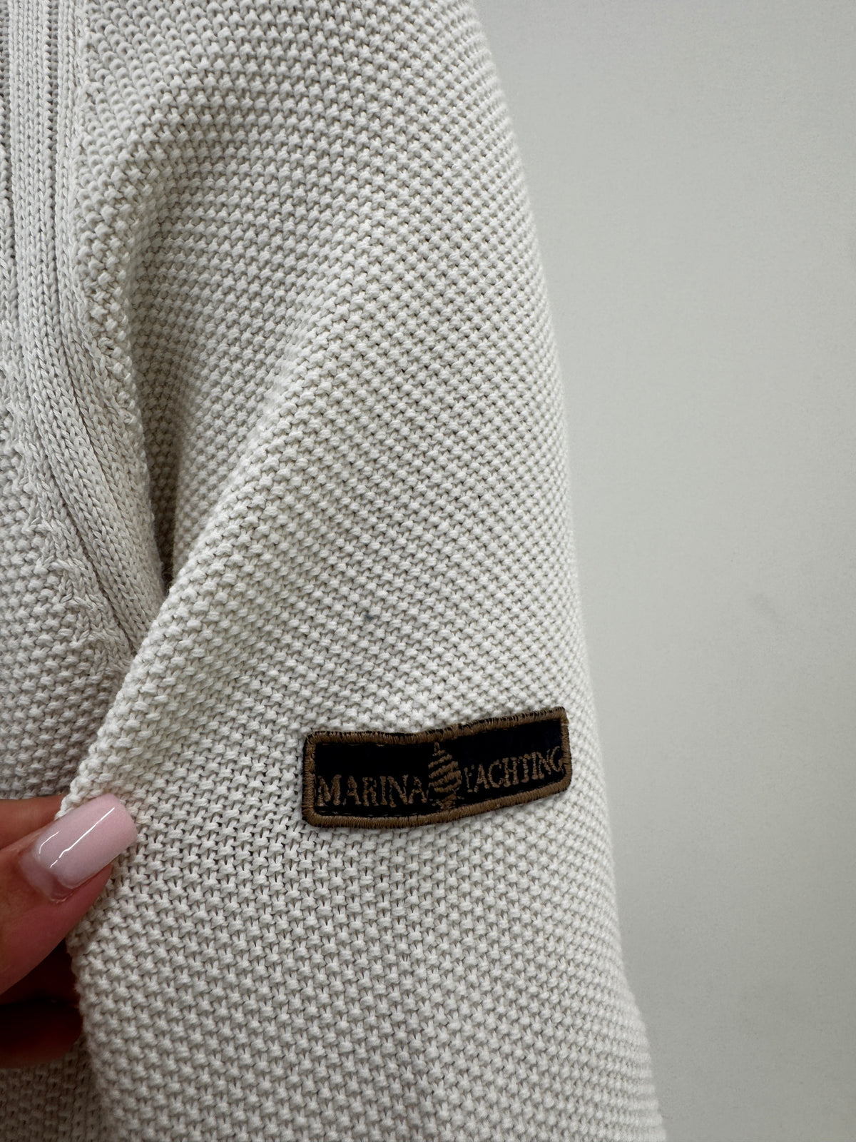 Pulover italian quarter-zip din bumbac excepțional de gramaj mare
