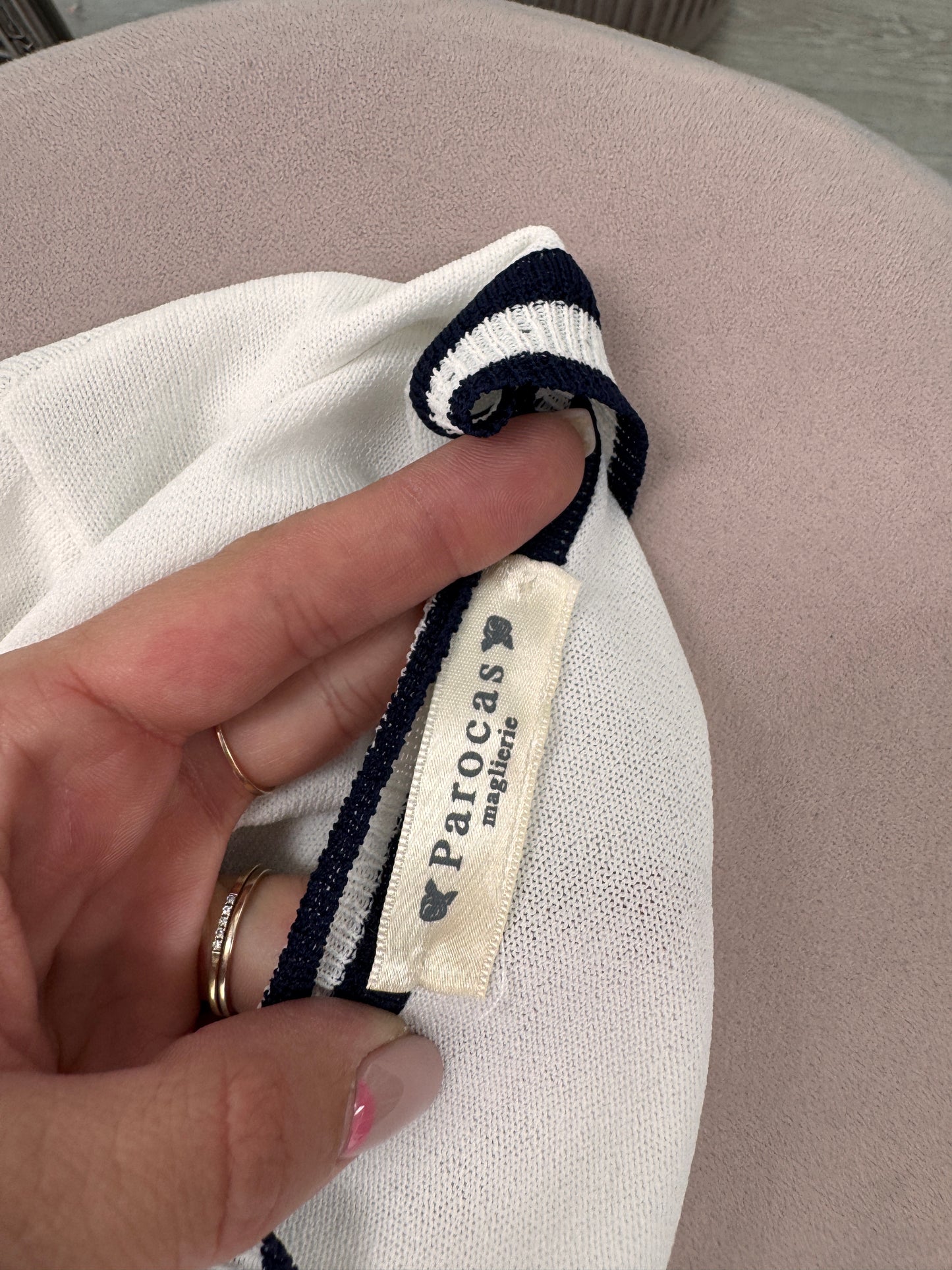 Cardigan cu broderie și influențe Navy