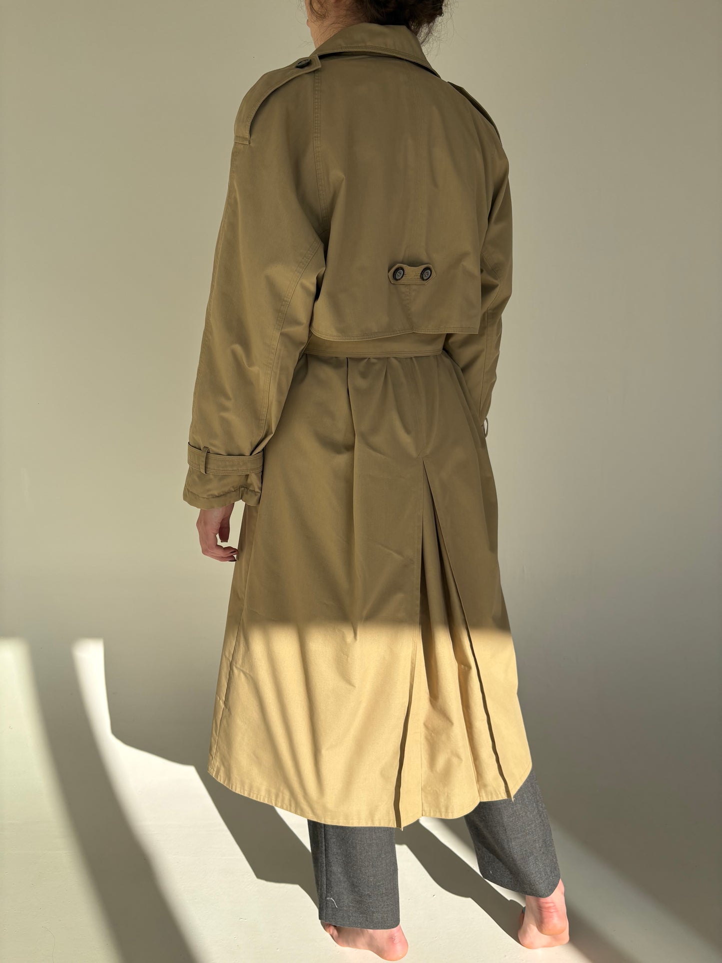 Trench vintage camel petite cu liner detașabil de lana extrafina