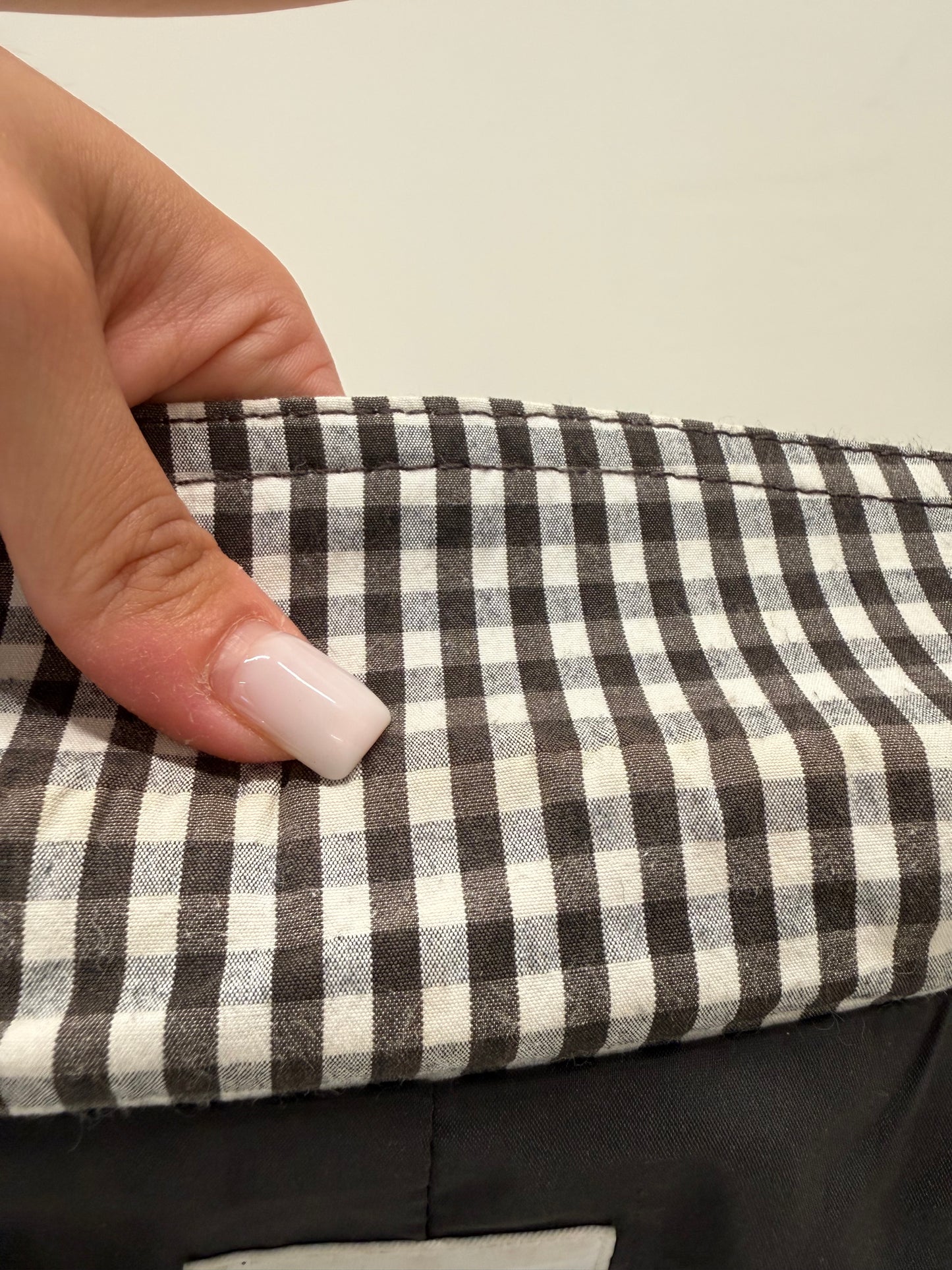Sacou vintage Moschino gingham alb negru din canvas de bumbac ușor modelator