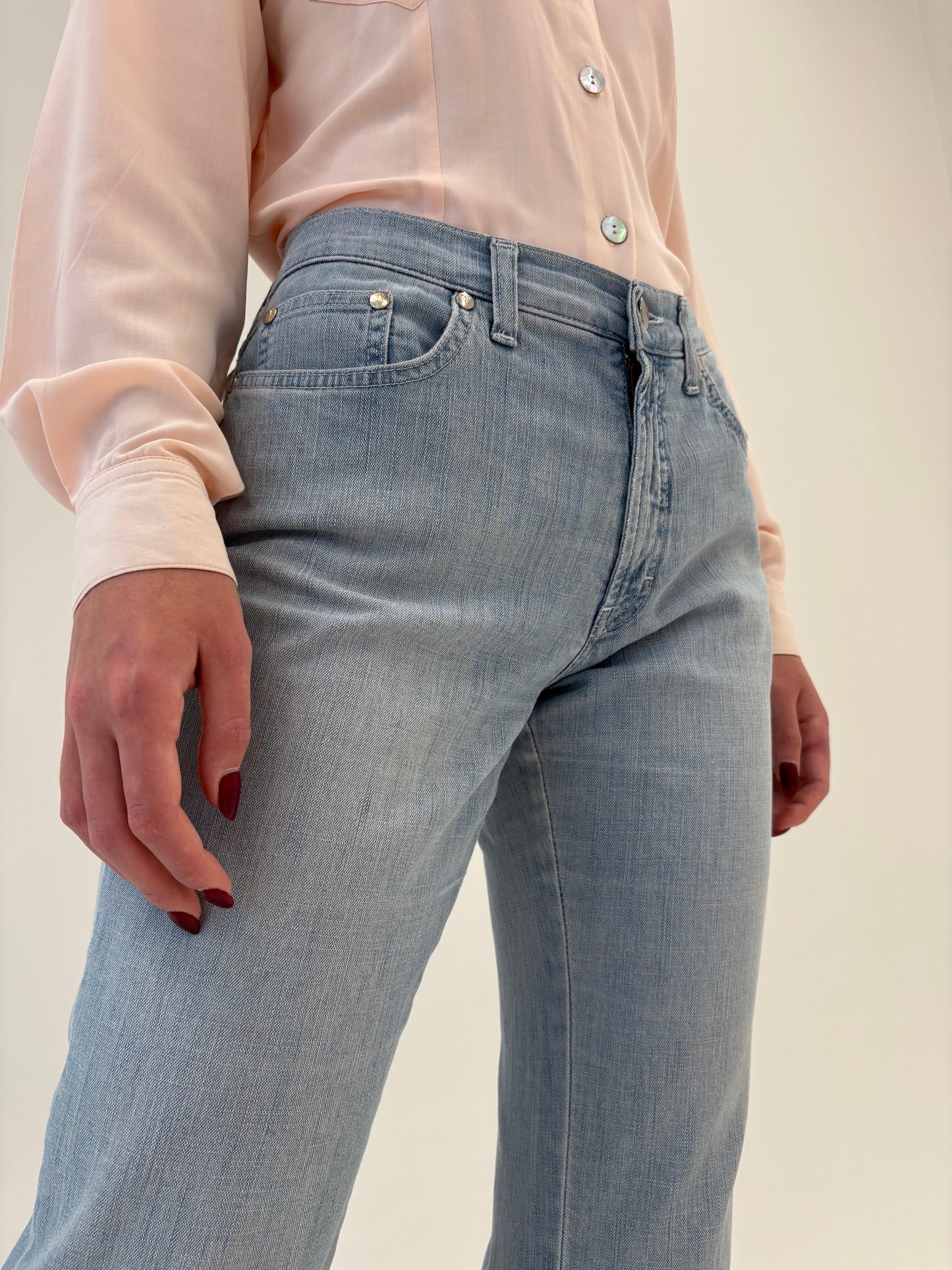 Jeans luxury Trussardi bootcut light wash modelator
