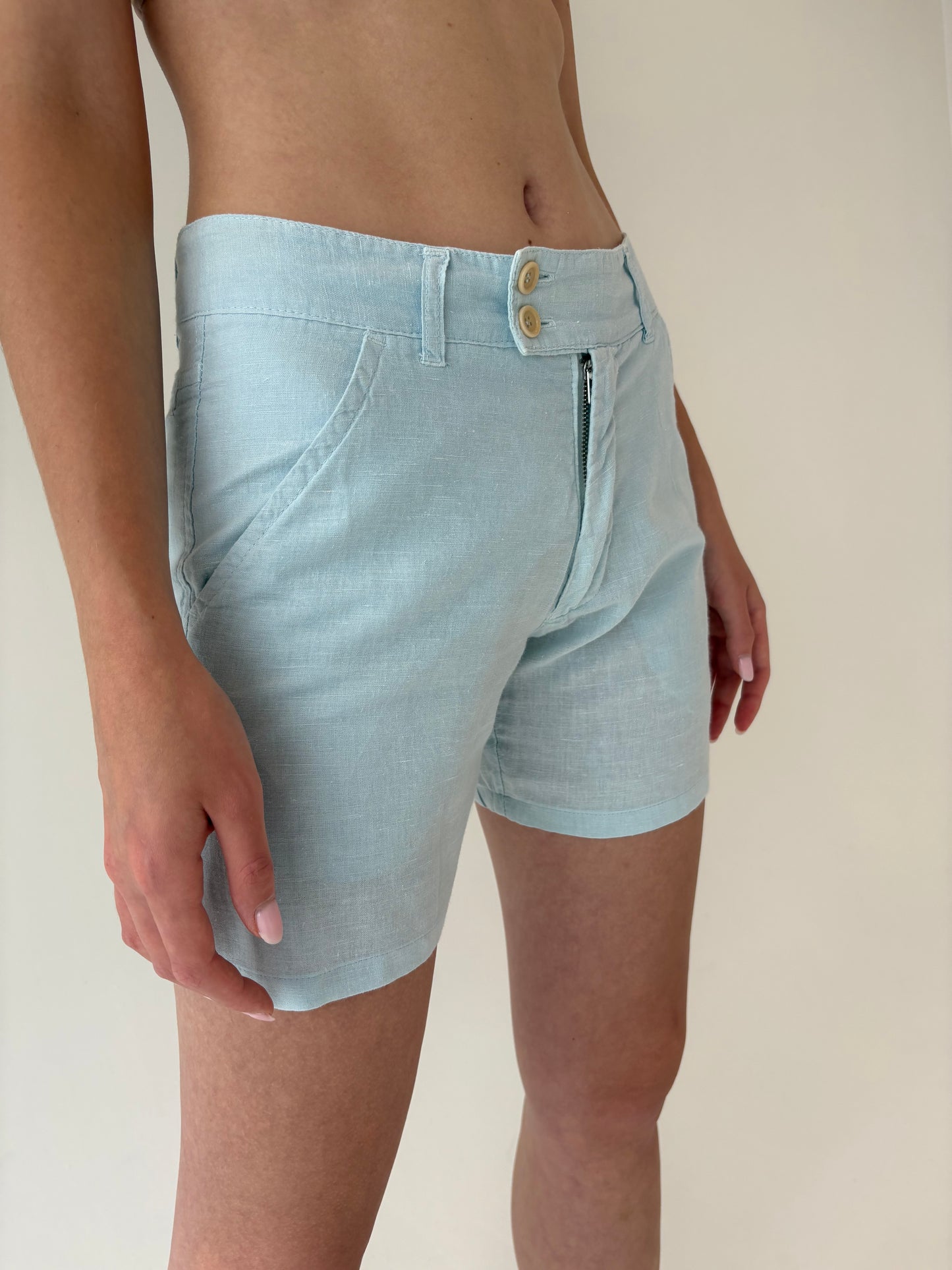 Pantaloni baby blue de brand premium Imperial din in și bumbac