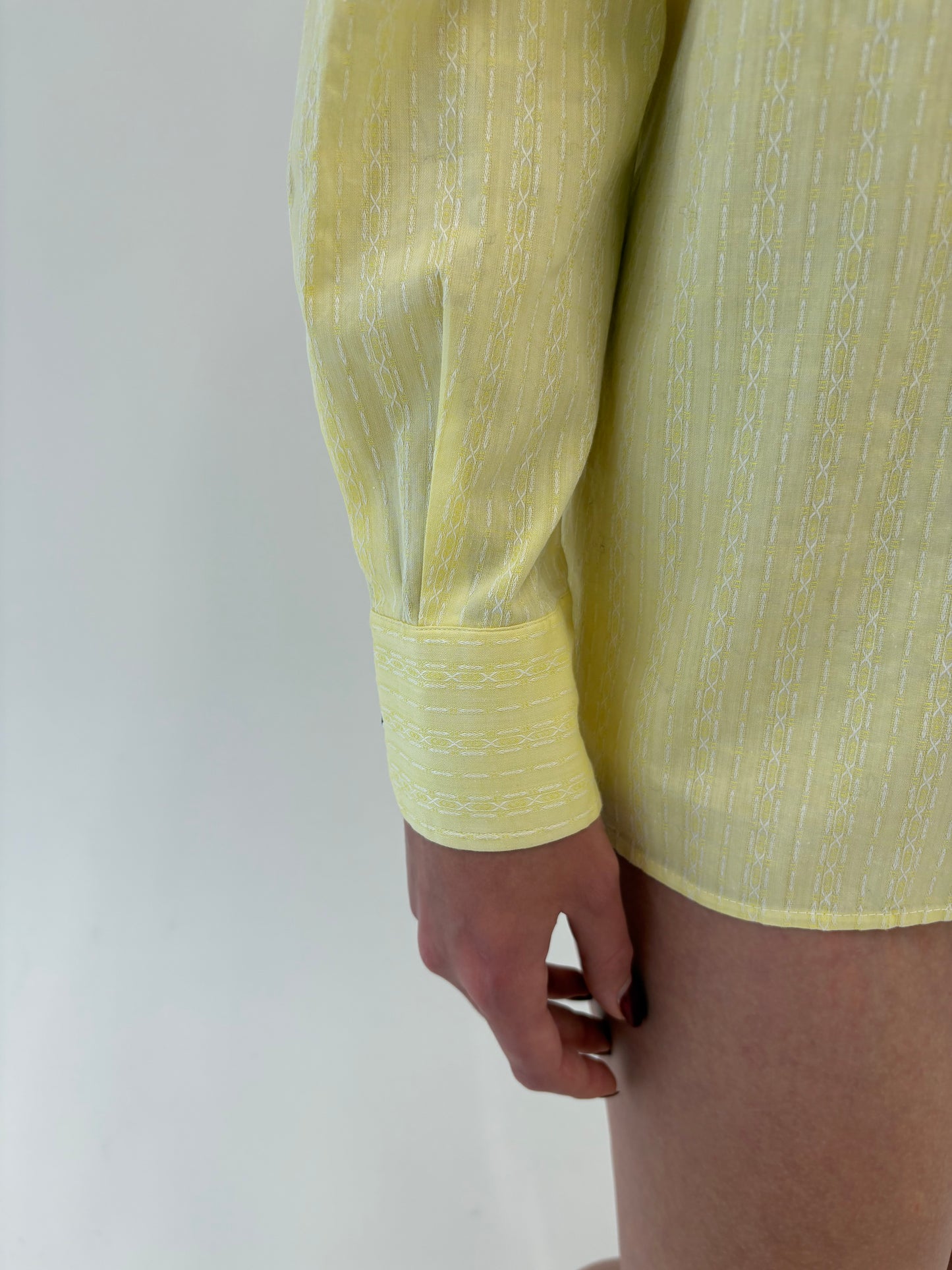 Cămașa vintage butter yellow din jacquard de bumbac excepțional