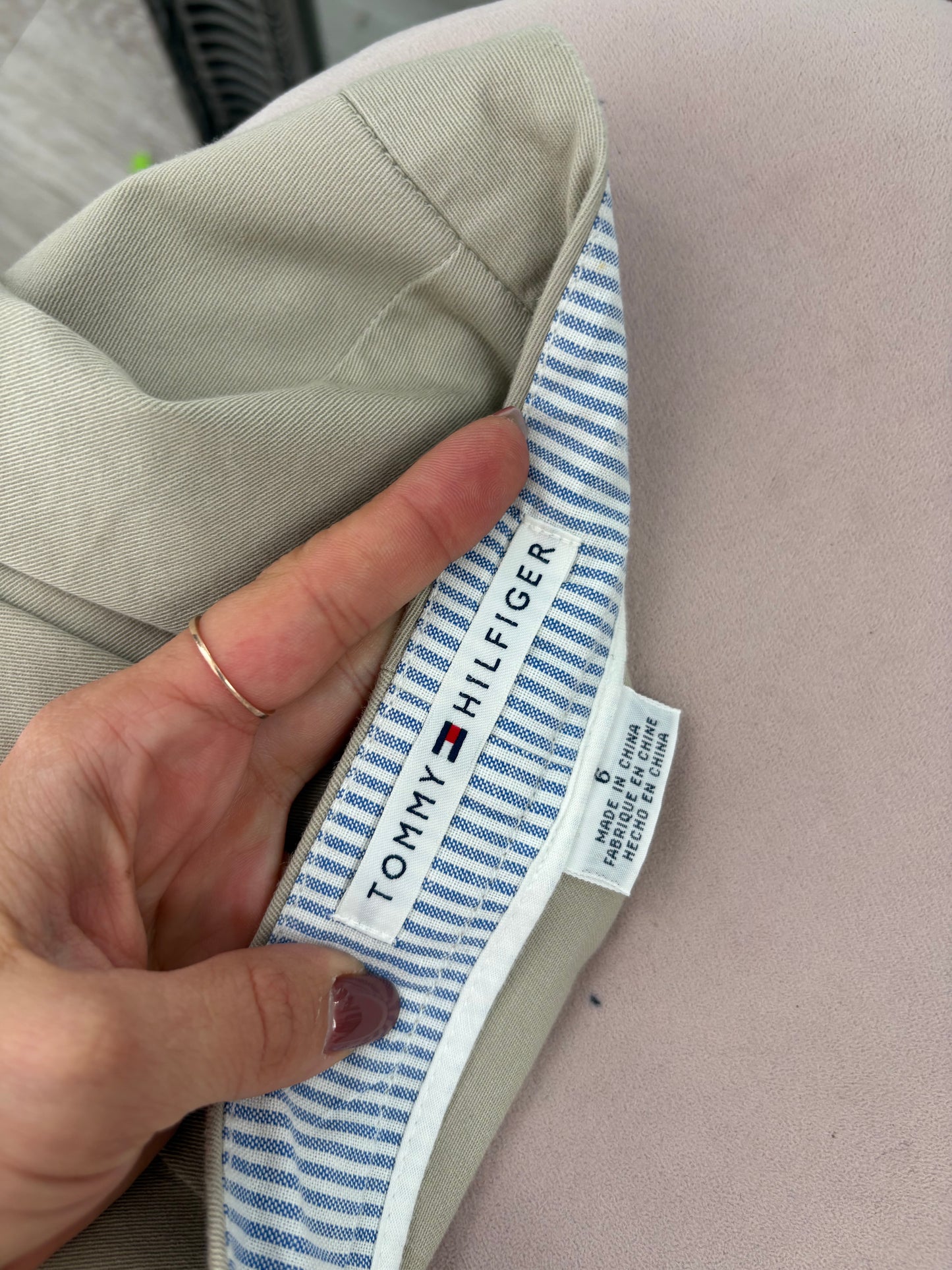 Pantaloni din poplin strech de bumbac Tommy Hilfiger