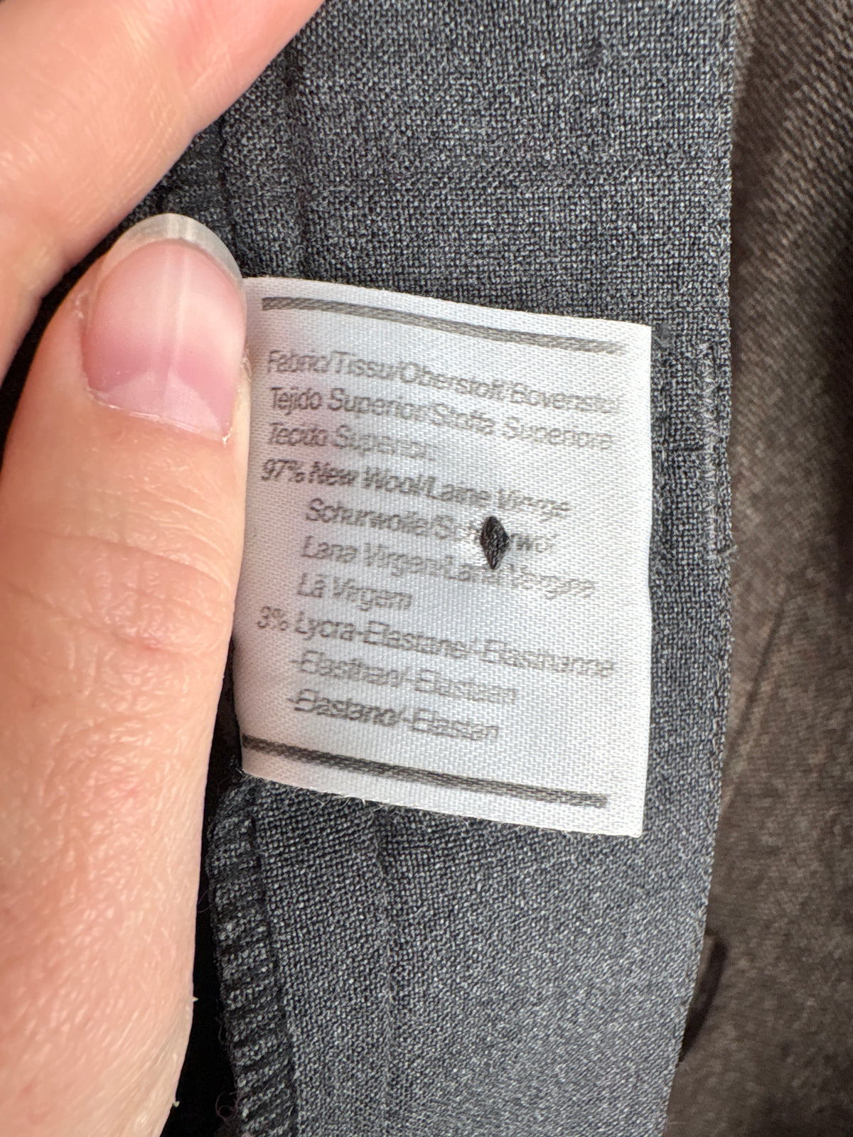 Pantaloni tall din lana extrafina confort cu talie ultra înaltă și solduri generoase