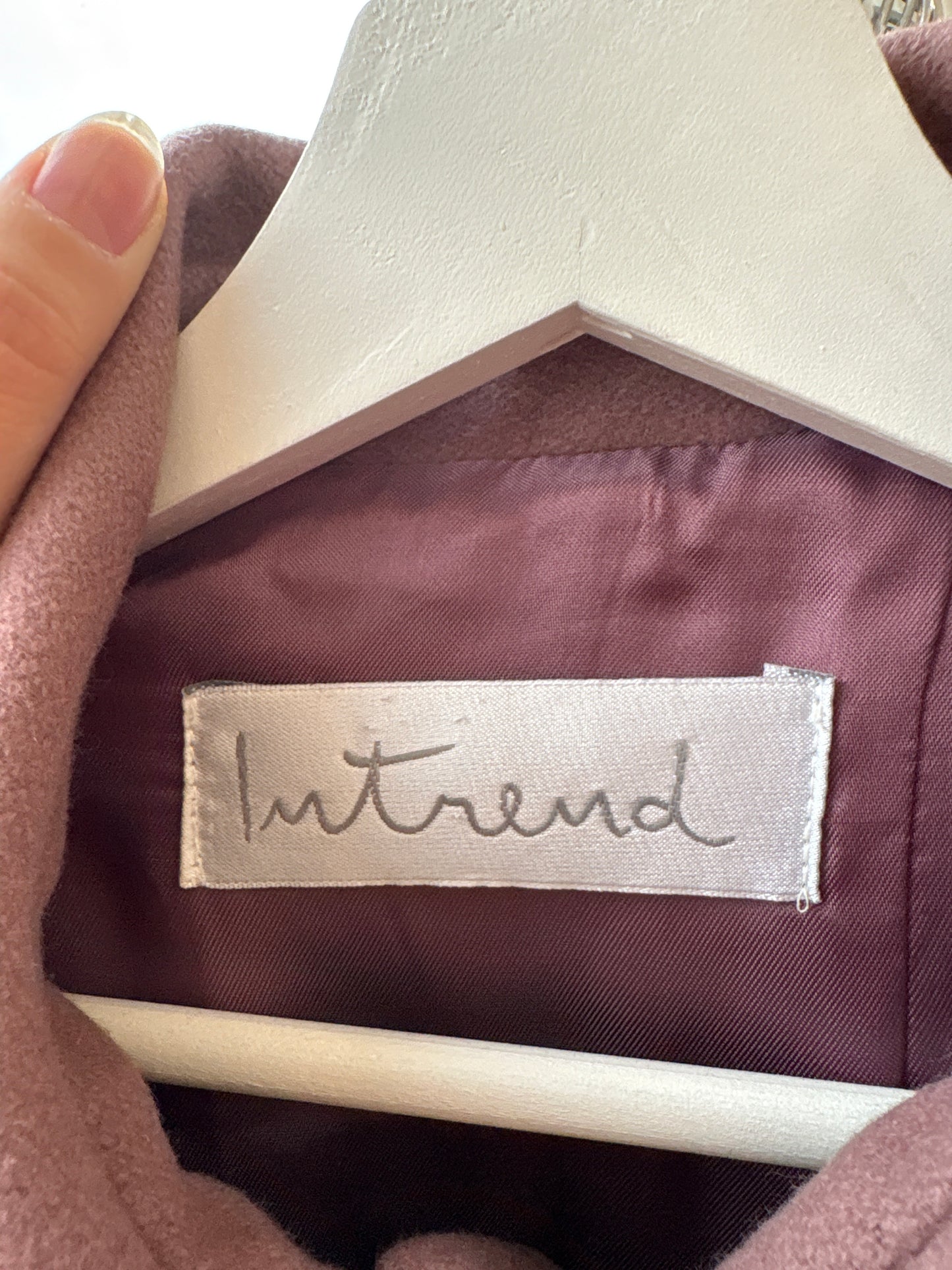 Palton Intrend by Max Mara dusty pink din lana extrafina cu talie marcată