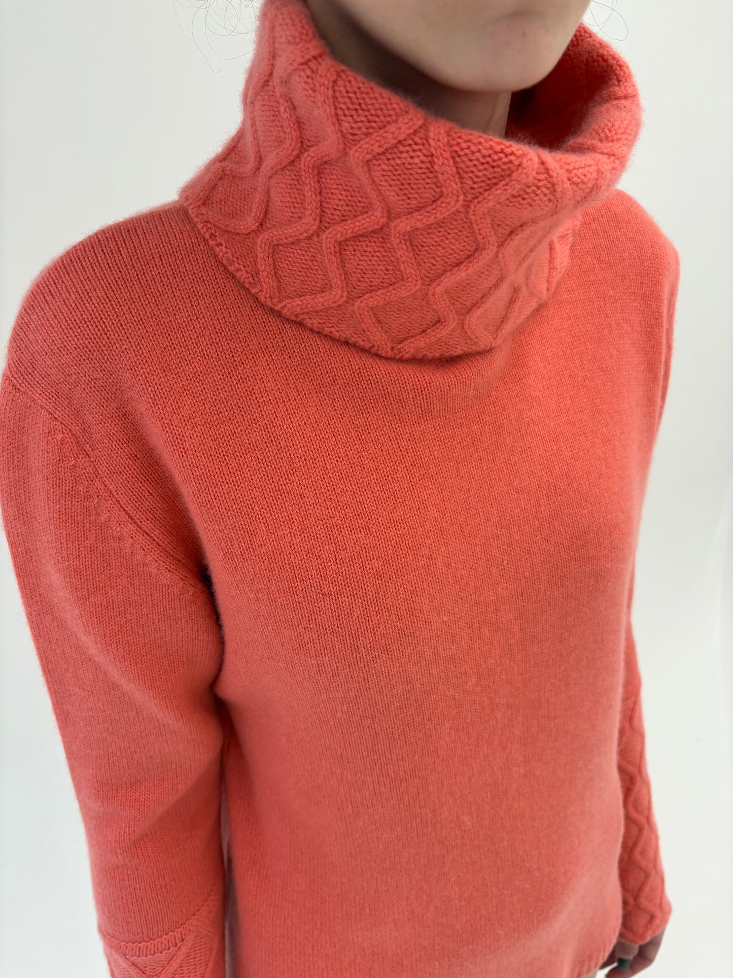 Maleta tall din cașmir multiply super gros salmon Pink