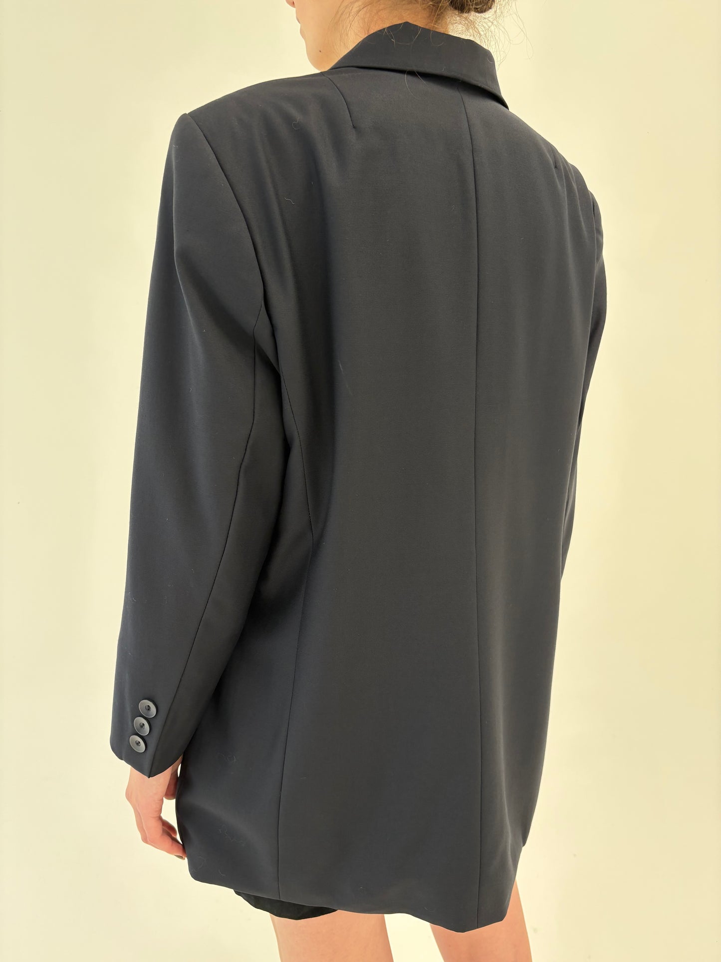 Sacou vintage petite Navy blue cu închidere dublă din lana extrafina