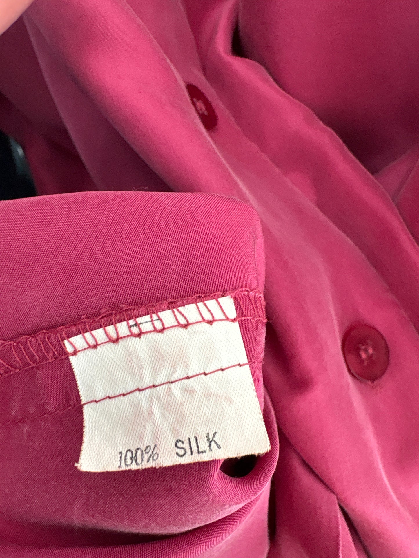Cămașa din mătase naturală rasberry red petite