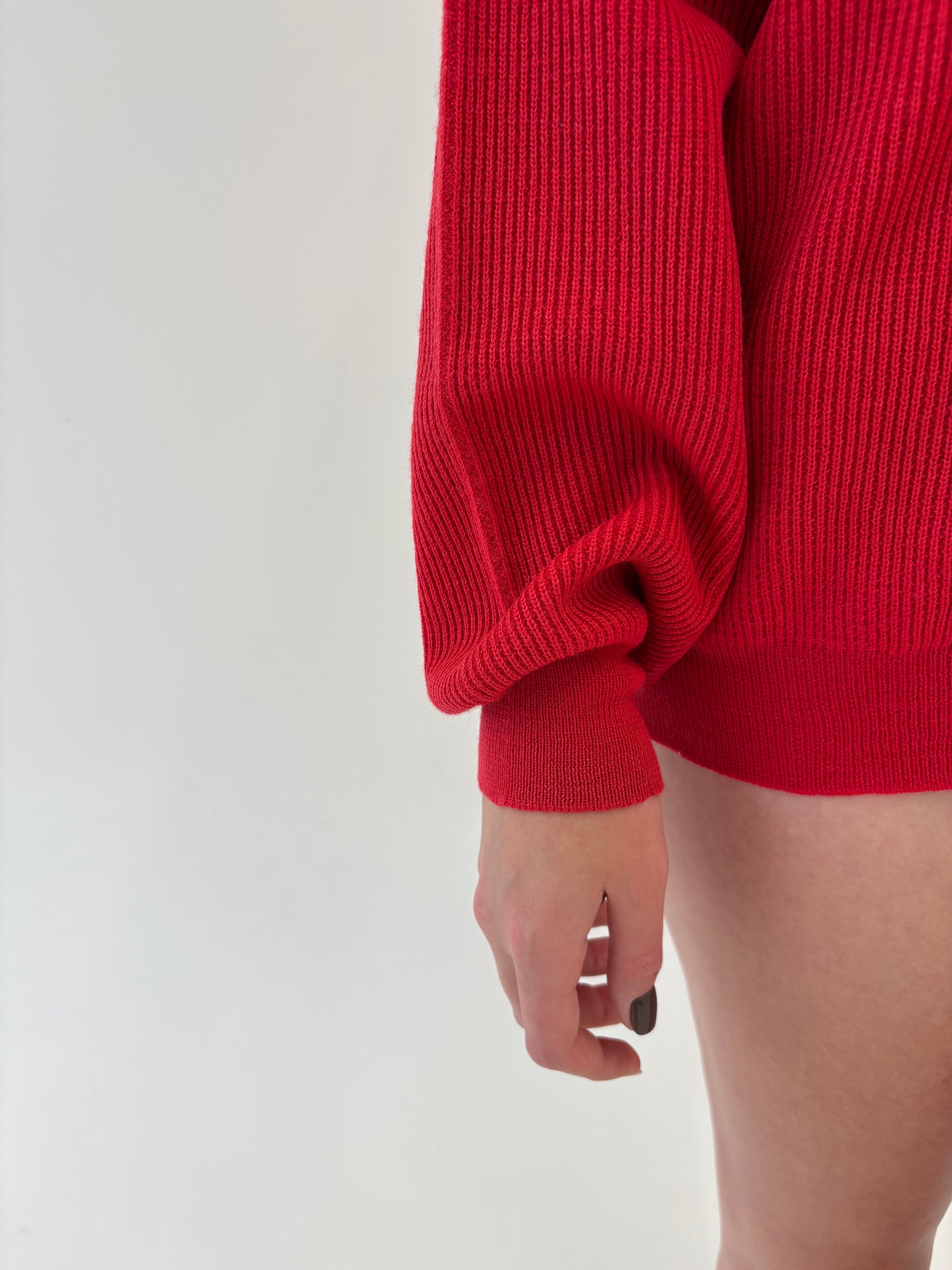 Pulover tall luxury italian din lana merino extrafina de gramaj mare