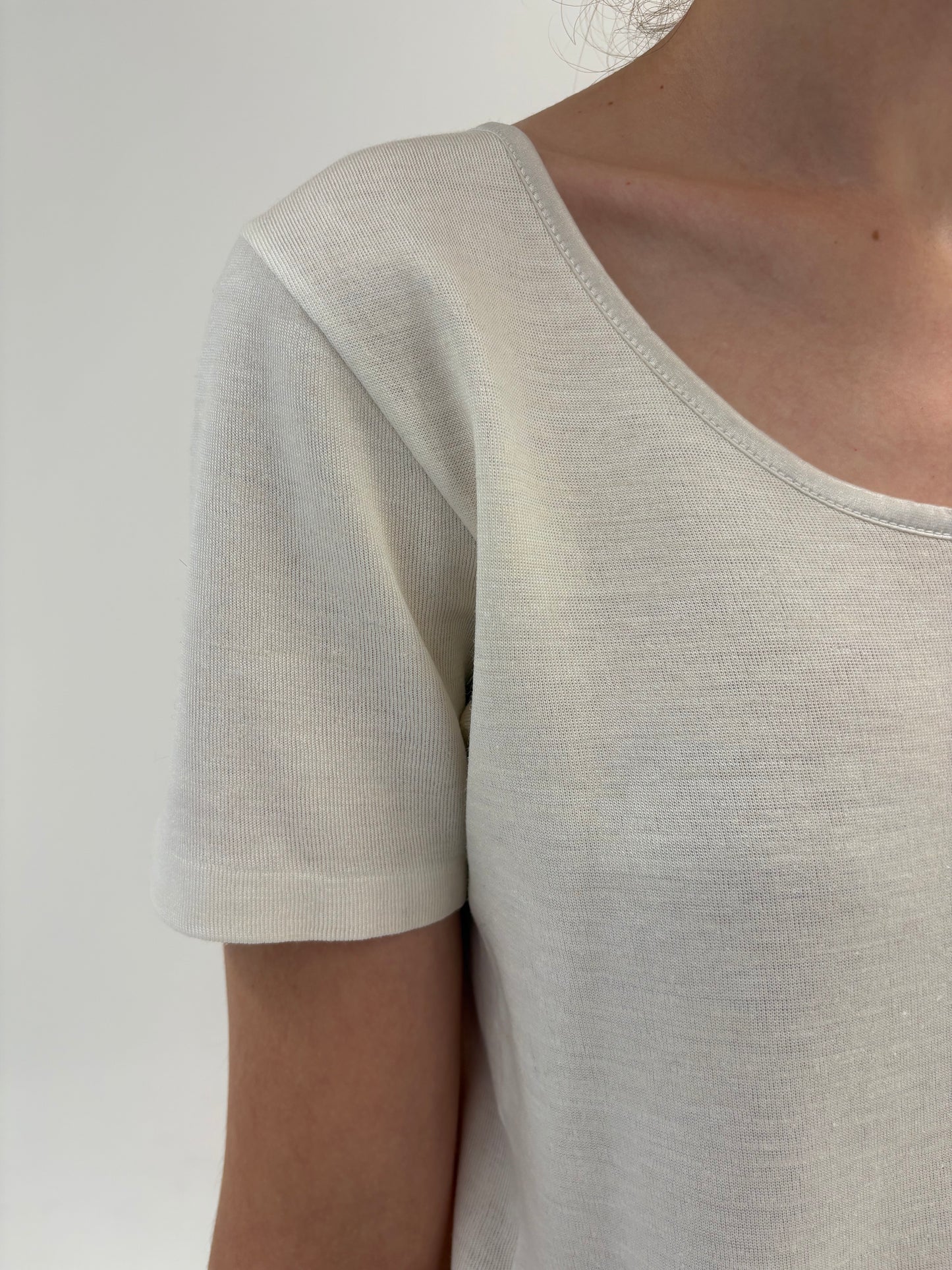 Top italian cu interior de bumbac și exterior de lana extrafina