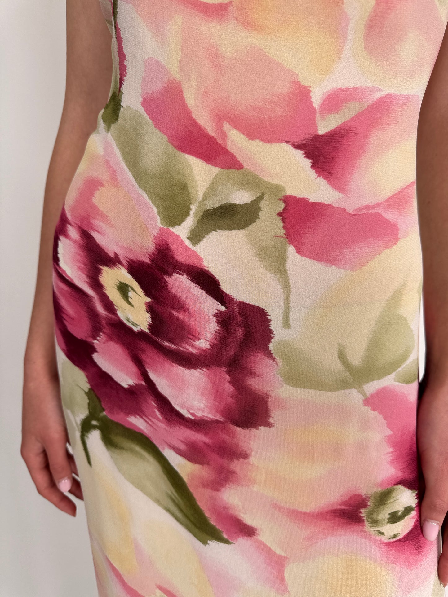 Rochie Madeleine din 2 rânduri de Georgette de mătase naturală