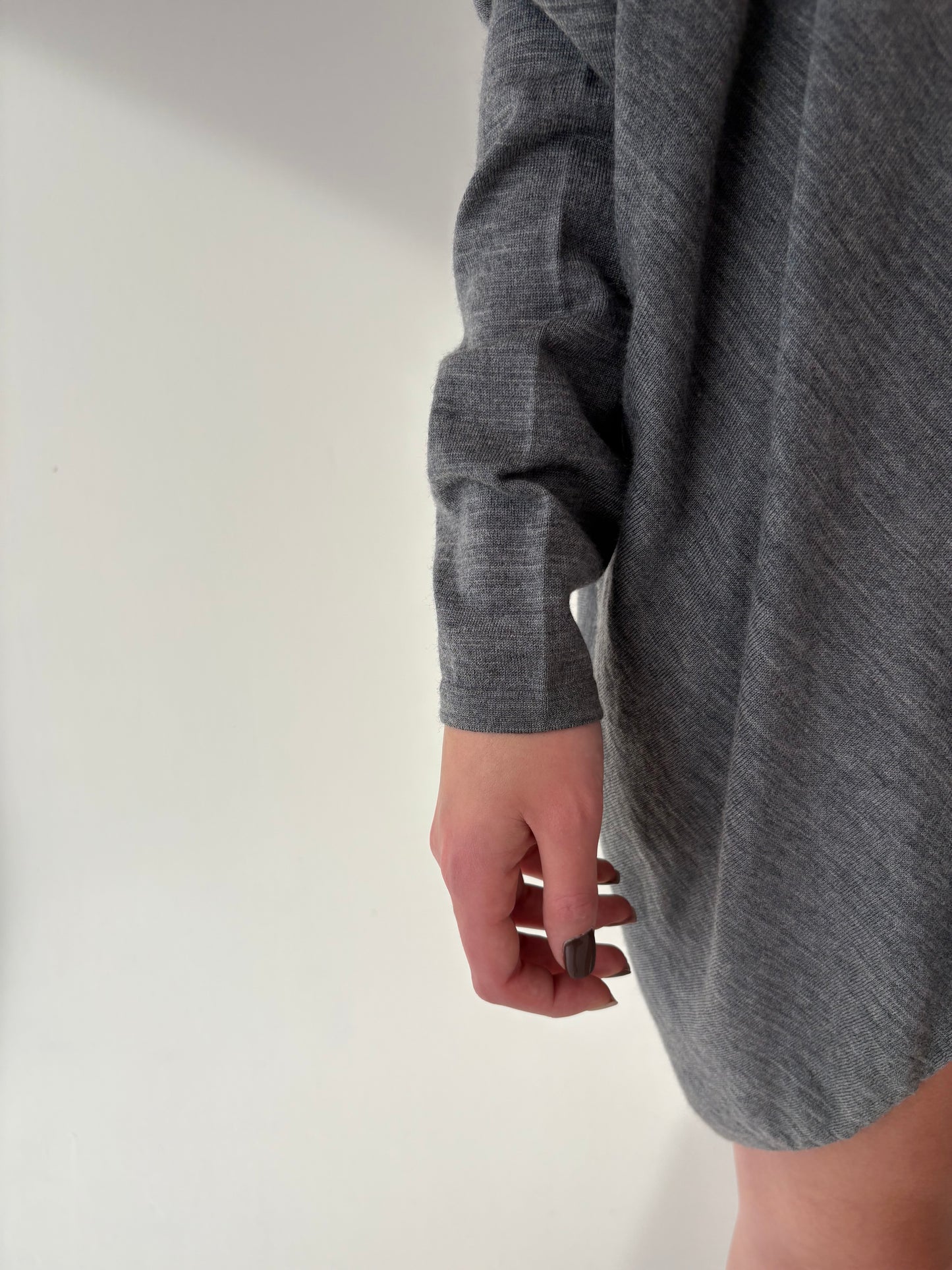 Pulover lung tip capa Stefanel din lana merino extrafina