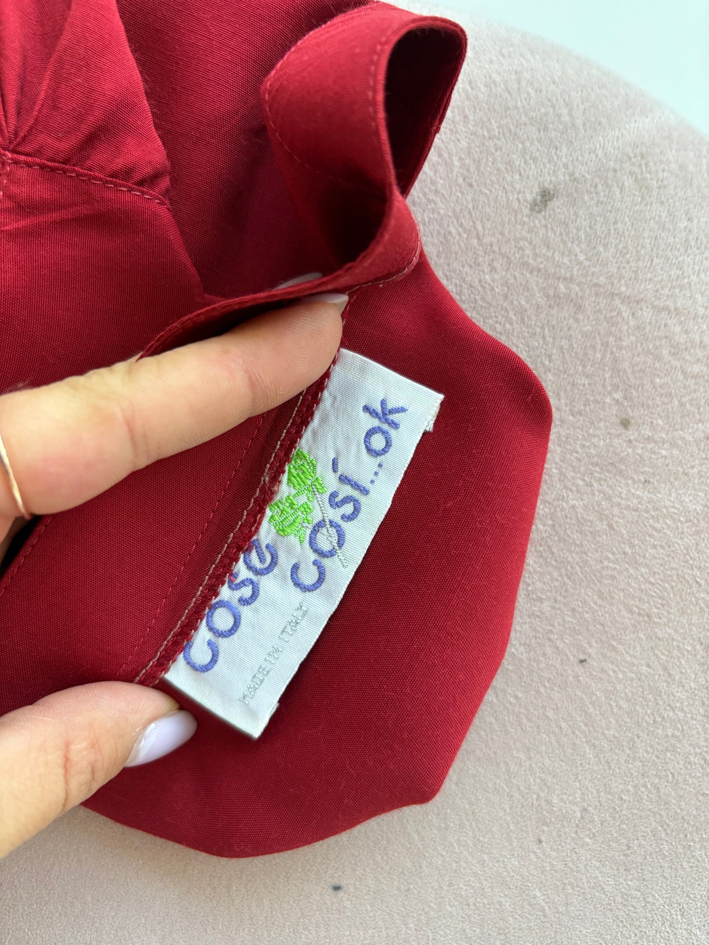 Cămașa vintage vaporoasă dark cherry red