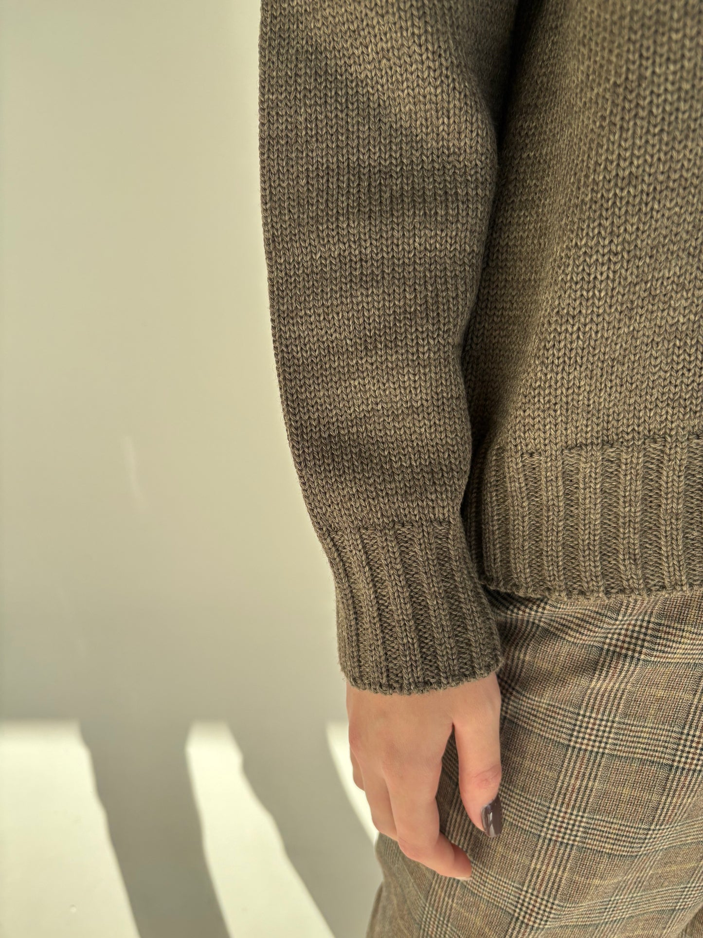 Maleta italiană super premium taupe groasă 80% lana de gramaj super mare