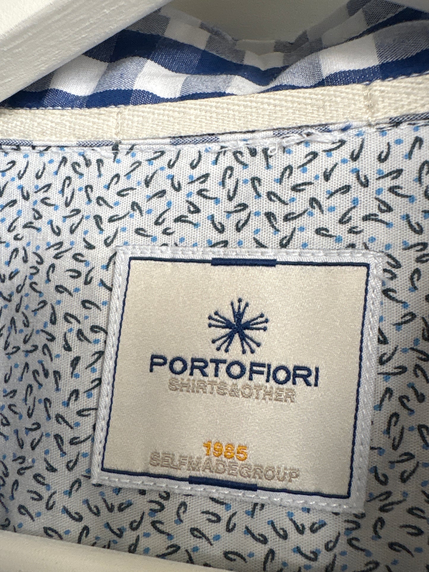 Cămașa din poplin premium de bumvac în carouri albastru cerneală