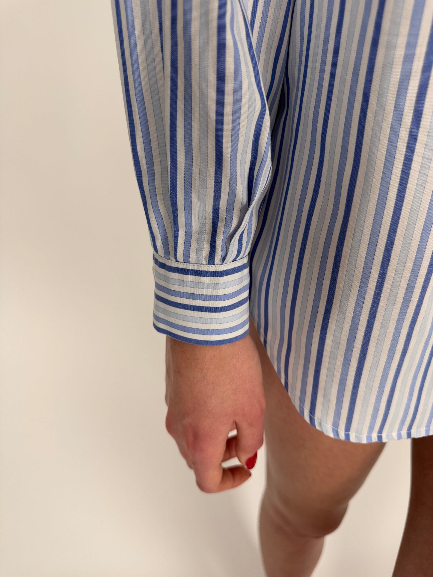 Cămașa premium italiană din poplin de bumbac cu dungi