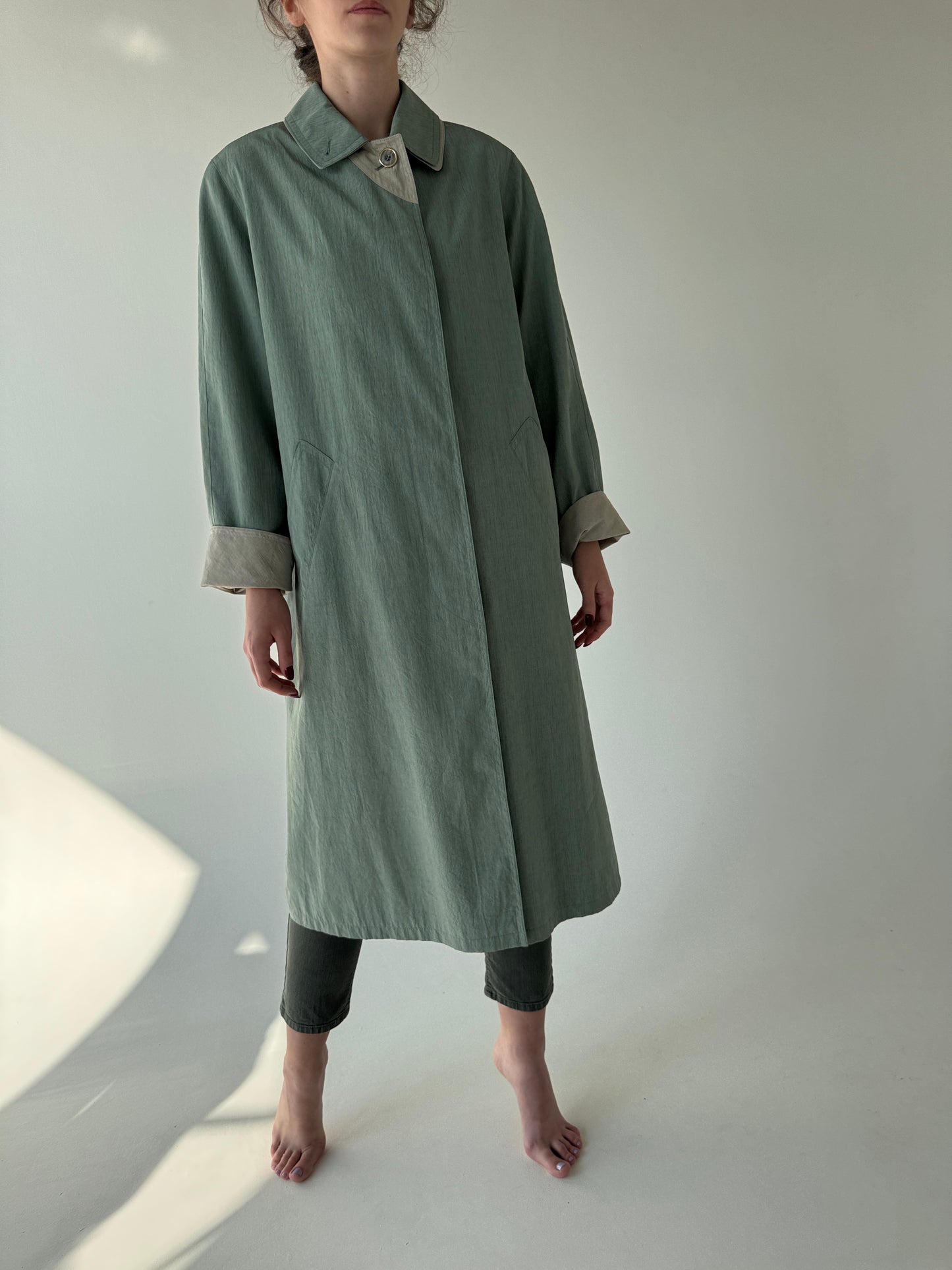 Trench vintage impermeabil ultra ușor cu mâneci reglabile