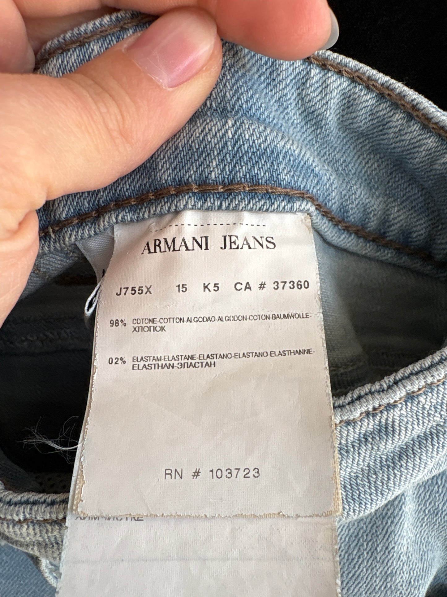 Jeans Armani straight leg ușor modelatori
