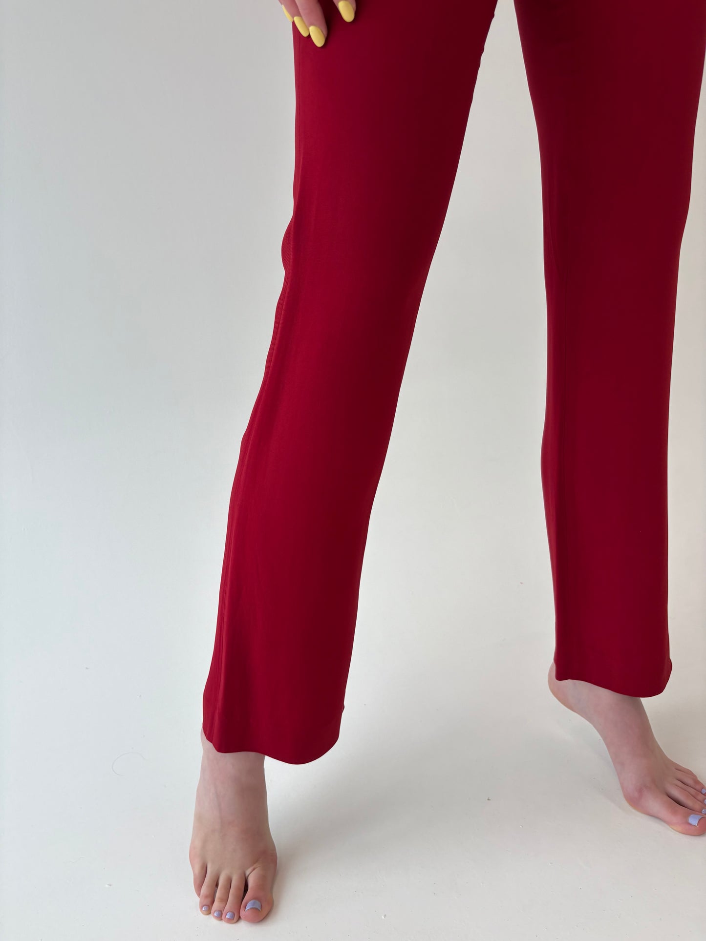 Pantaloni business dark cherry italienești de vară