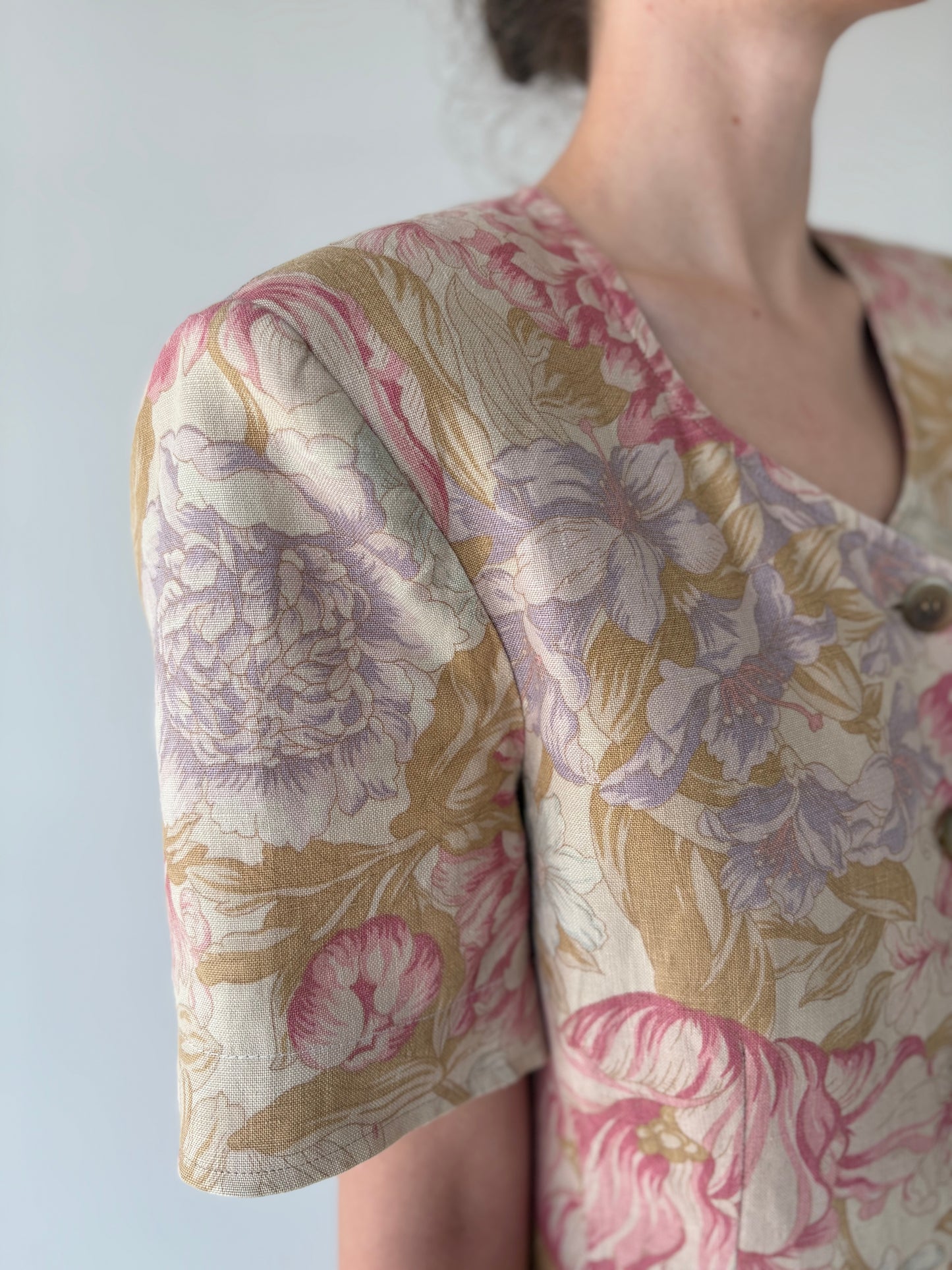 Sacou luxury Marella by Max Mara ușor cambrat din in cu print floral