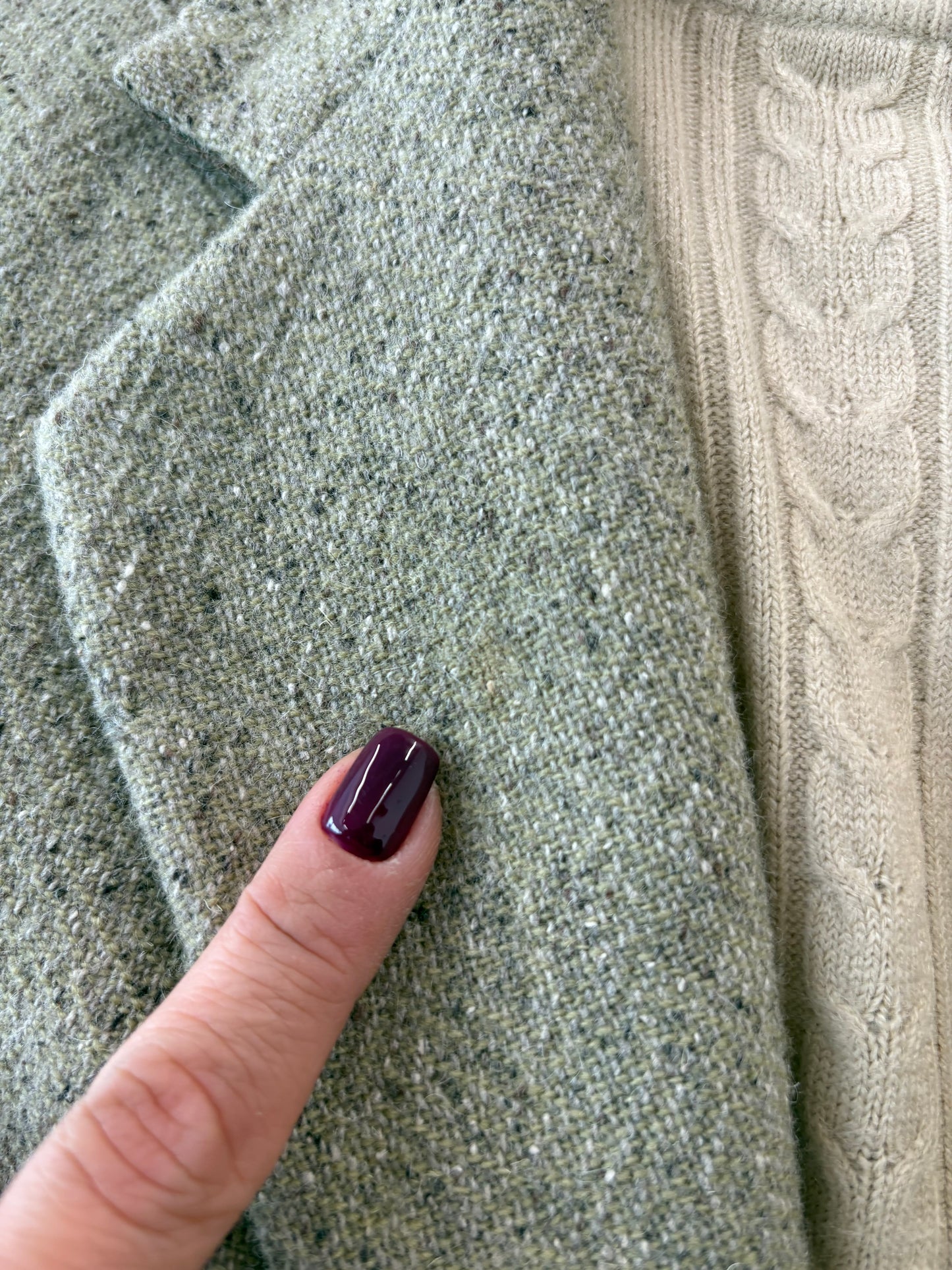 Sacou camel italian din tweed excepțional de lana