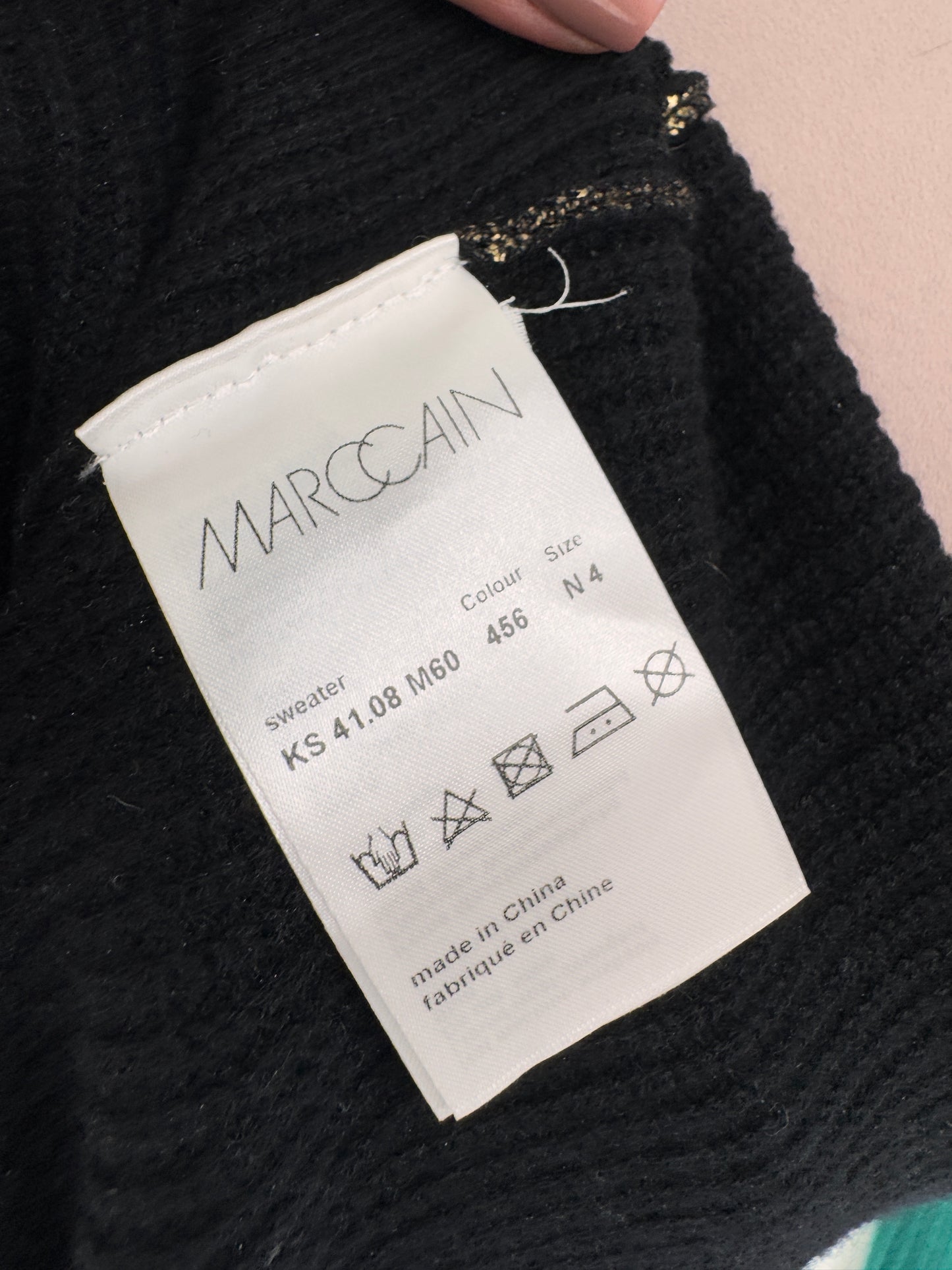 Pulover luxury Marc Cain cu efect auriu din lana extrafina și cașmir