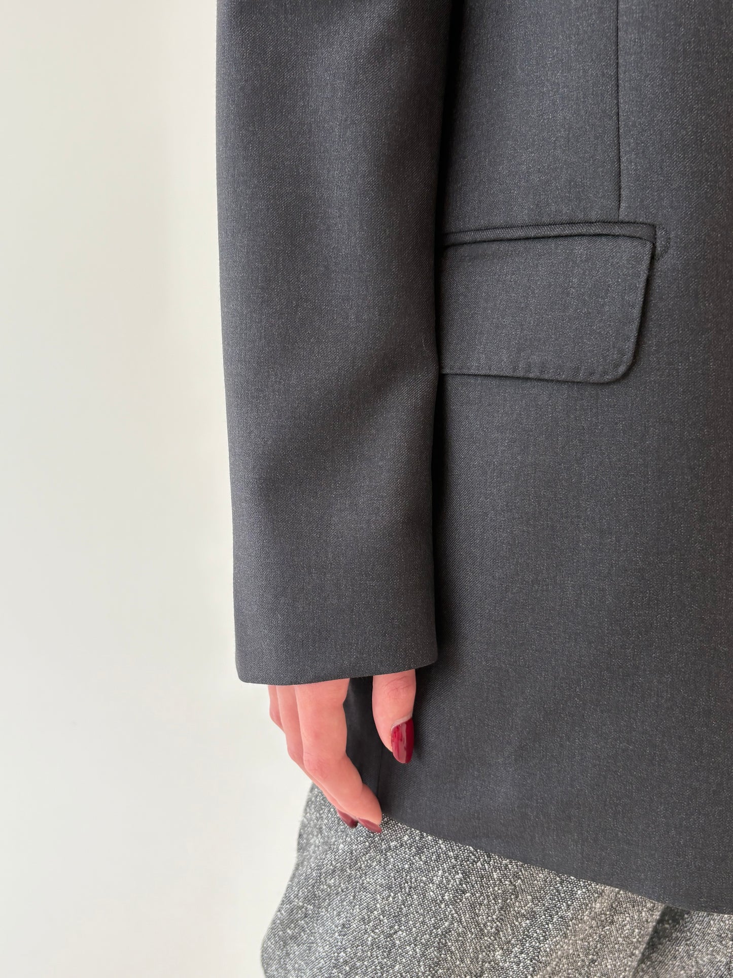 Sacou charcoal gray din stofă ultra luxury Cerutti din cea mai fină lana