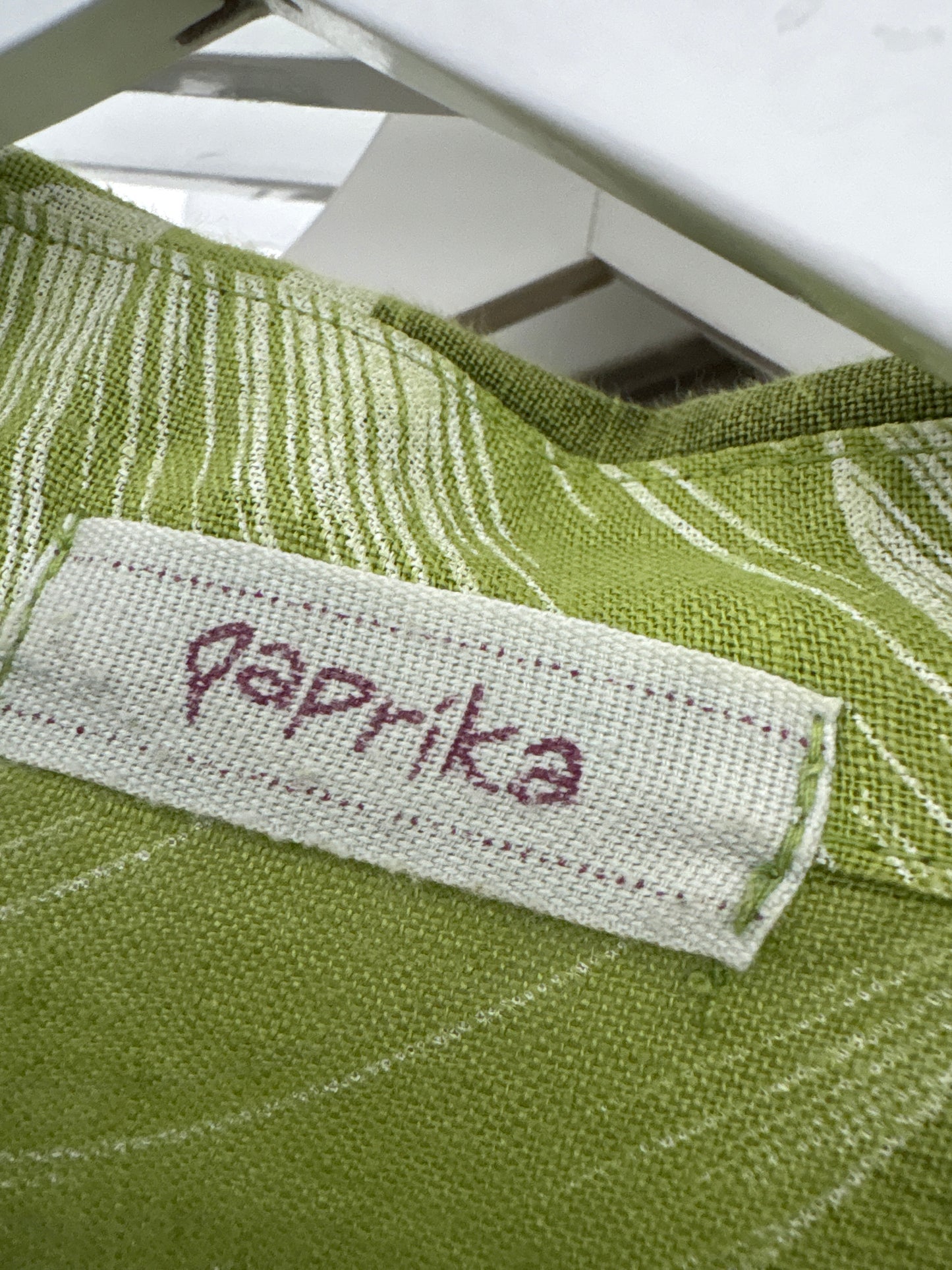 Tunica în croi lung / rochie din in premium cu print organic în nuanțe de verde