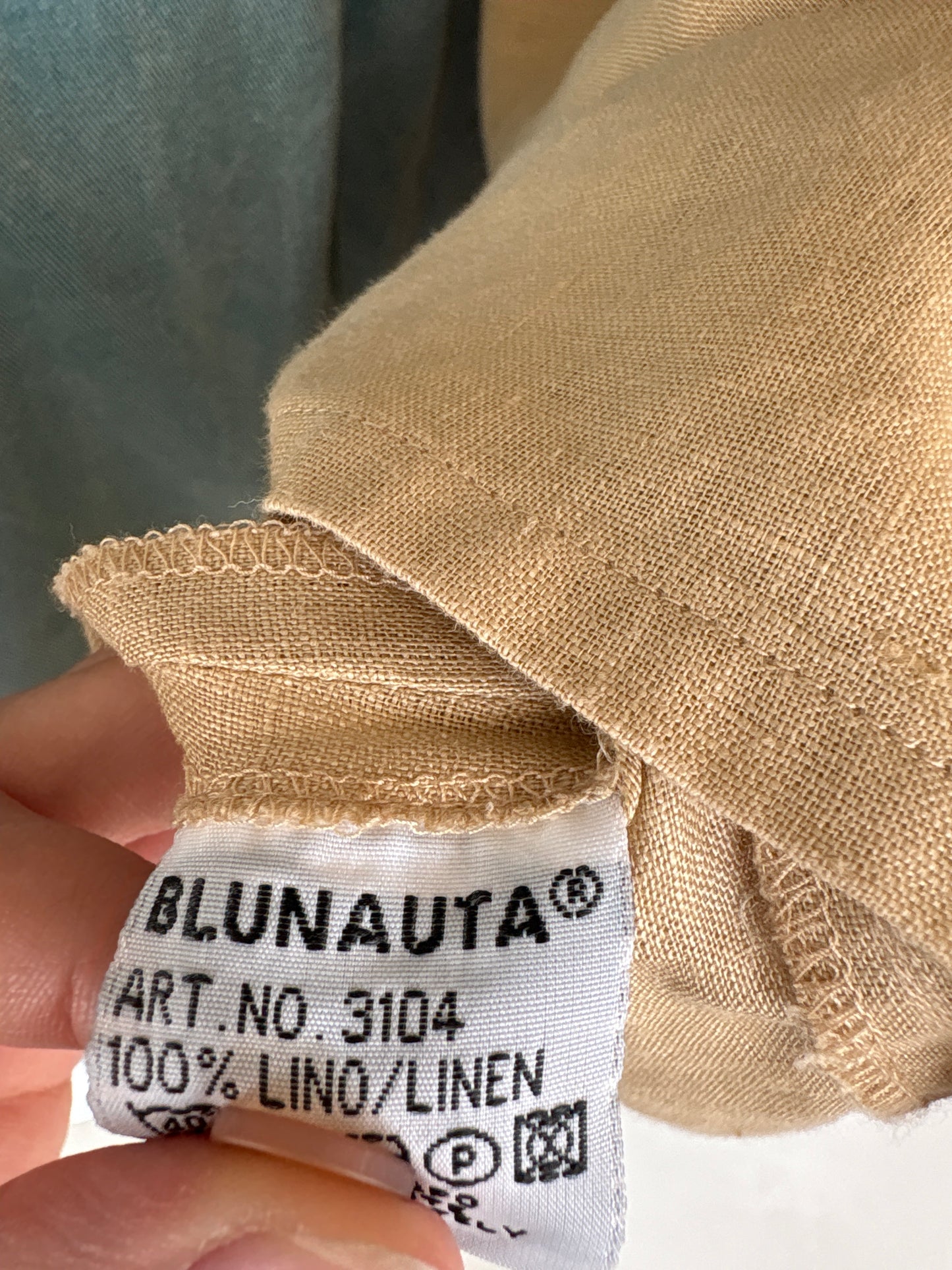 Tunica din in excepțional camel cu buzunare