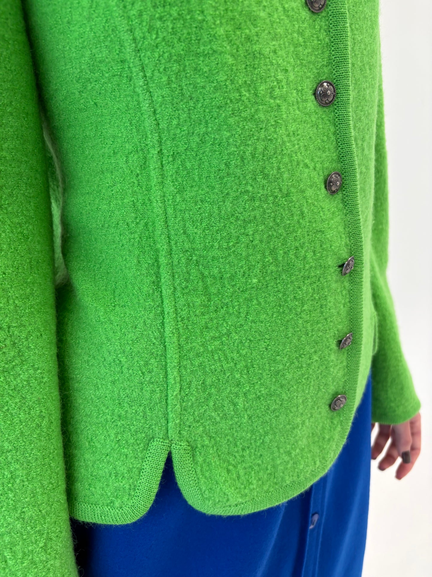 Sacou cambrat din lana plină electric green