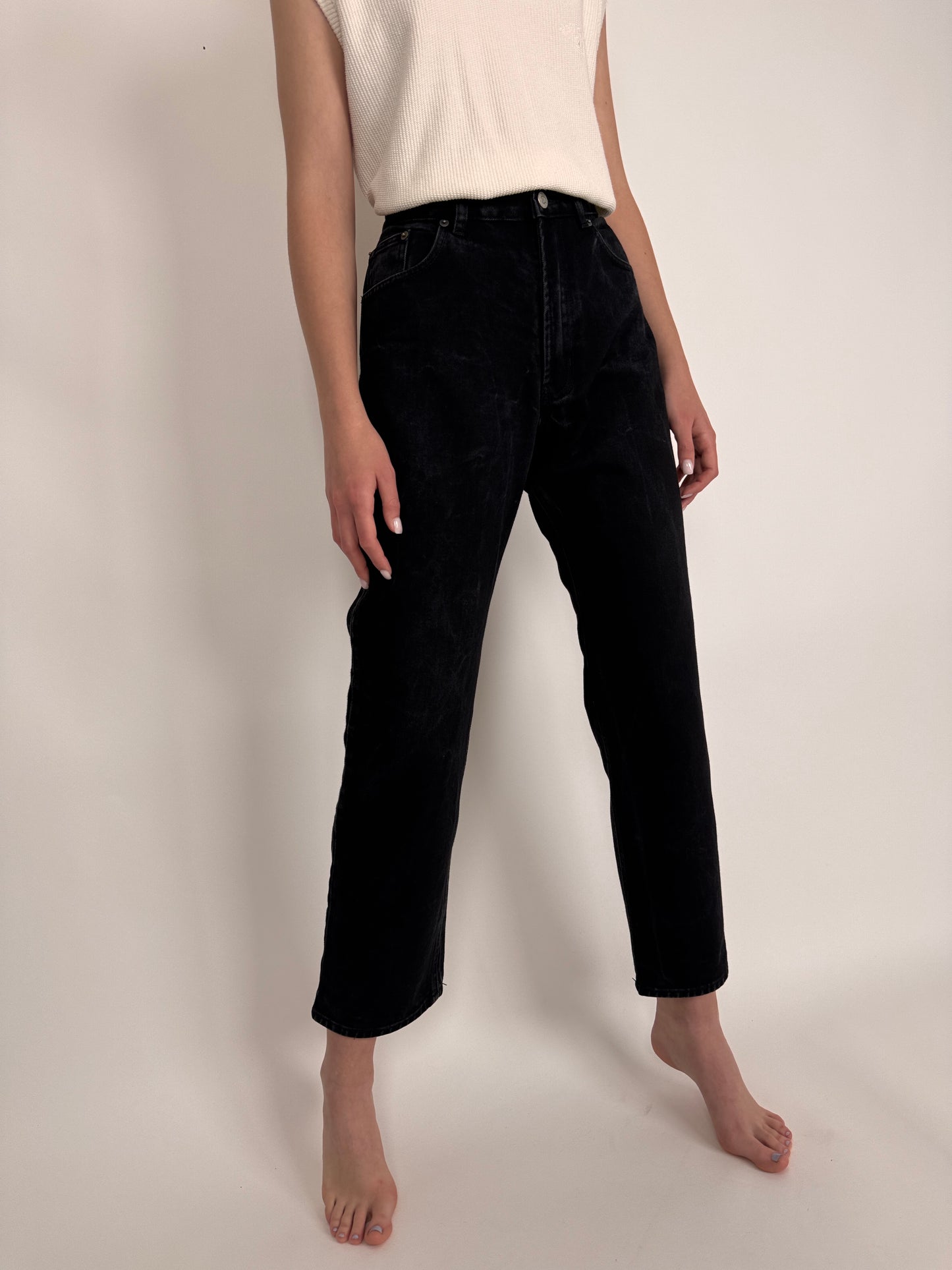 Jeanși vintage cu talie înaltă straight leg