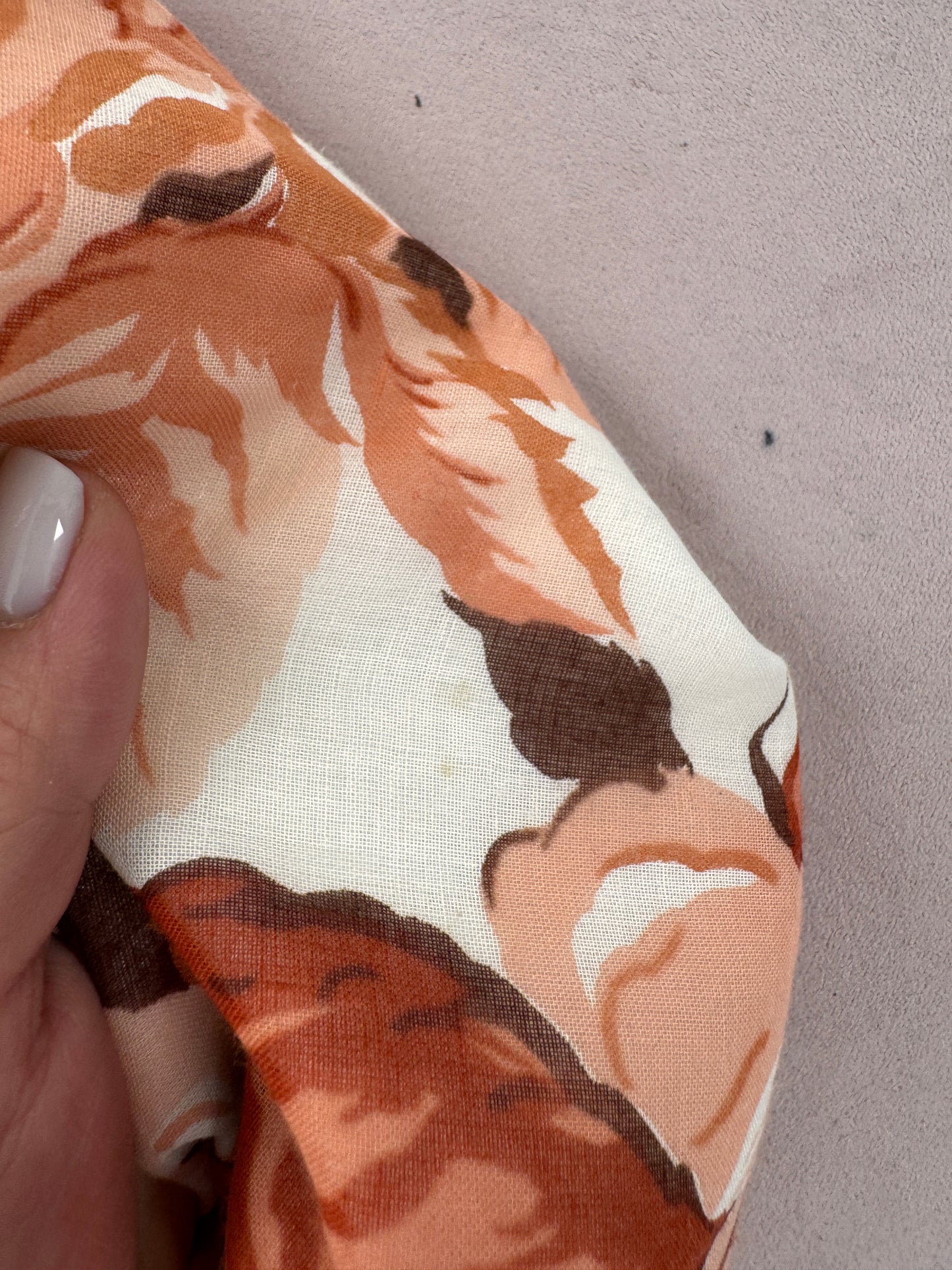 Fustă vintage din panzica de bumbac cu print floral superb
