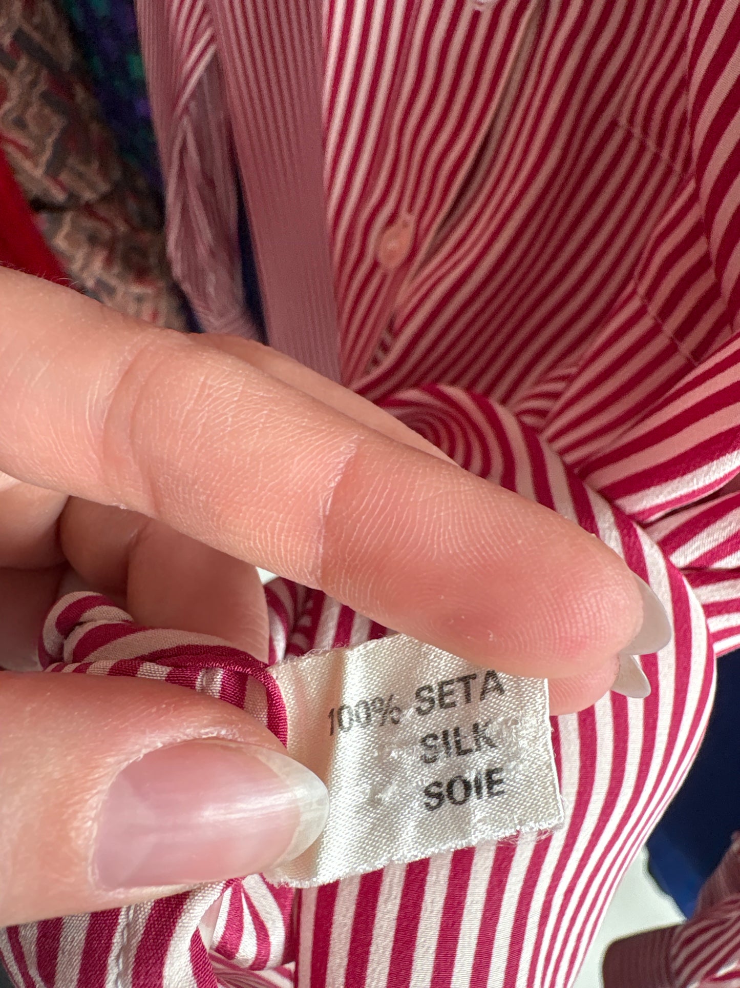 Cămașa italiană în dungi din mătase naturală