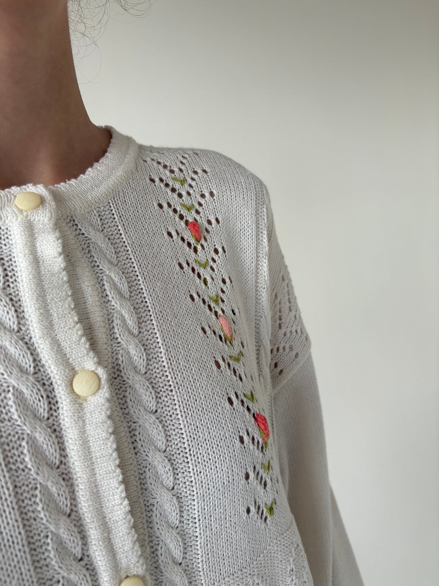 Cardigan vintage cu broderie manuală 3D