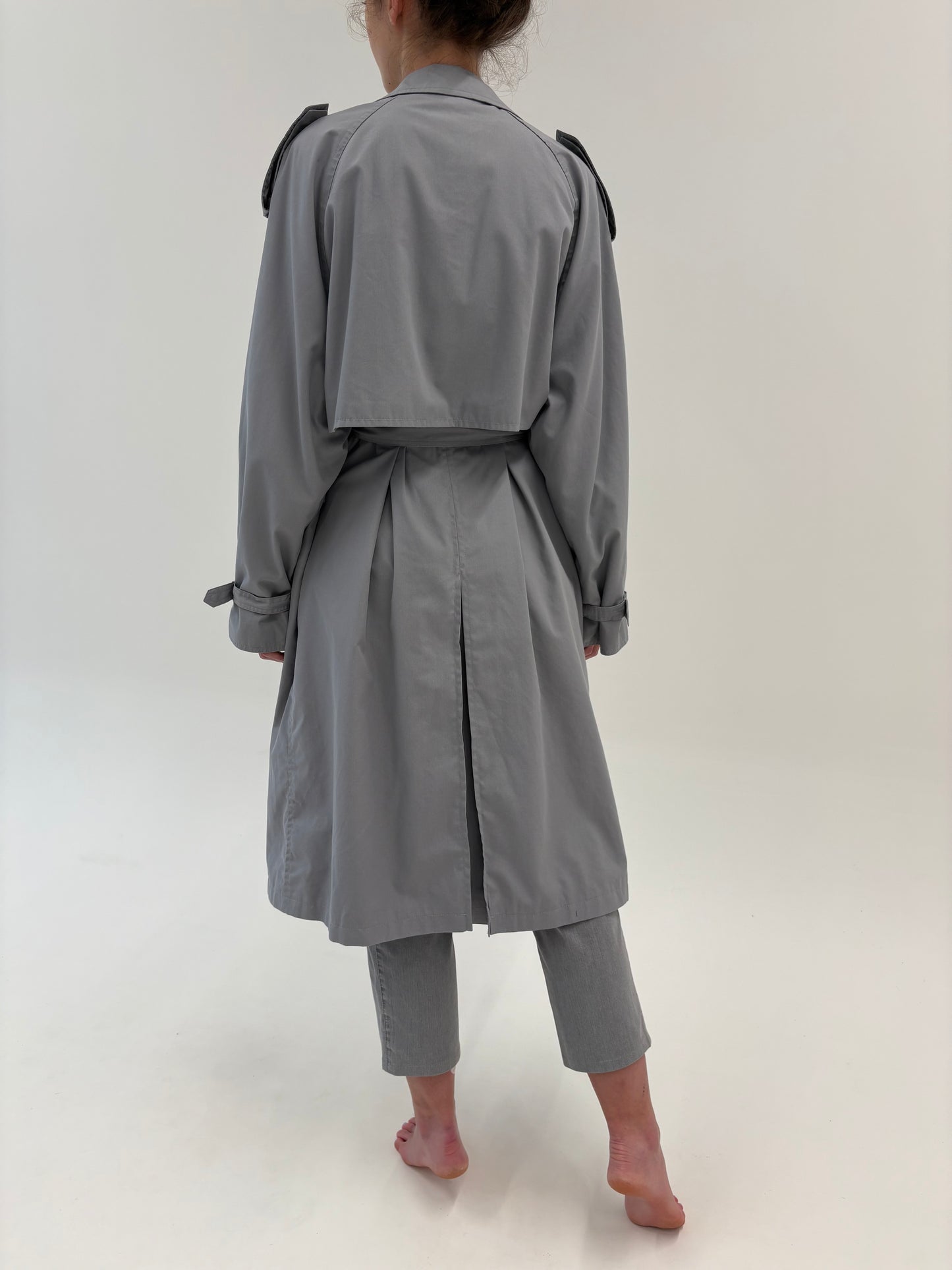 Trench vintage impermeabil cu talie marcată reglabilă