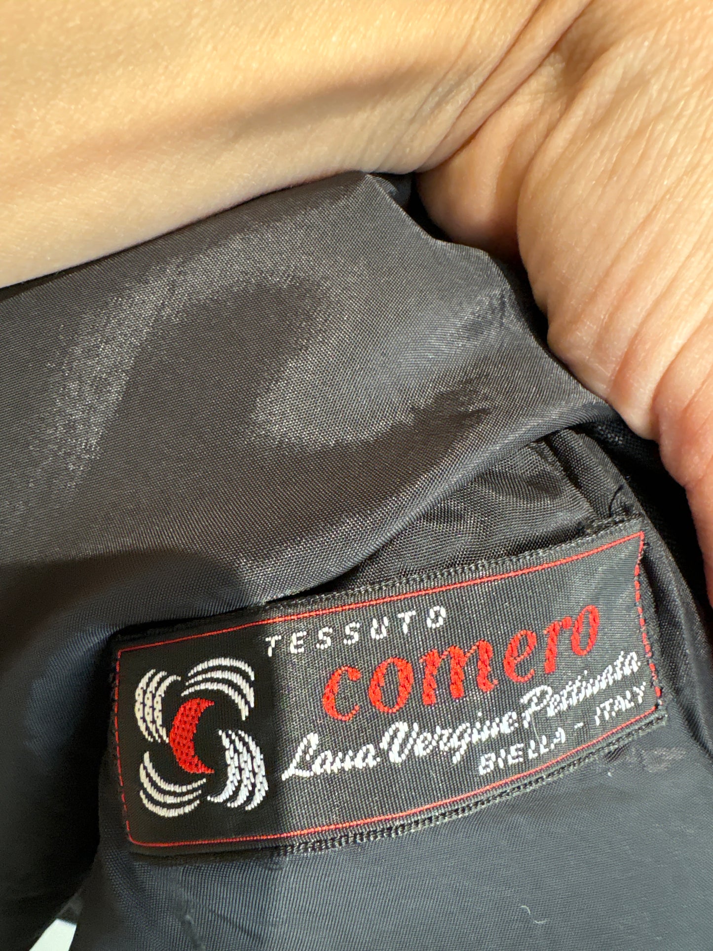 Sacou negru super premium italian din lana extrafina virgină plus size
