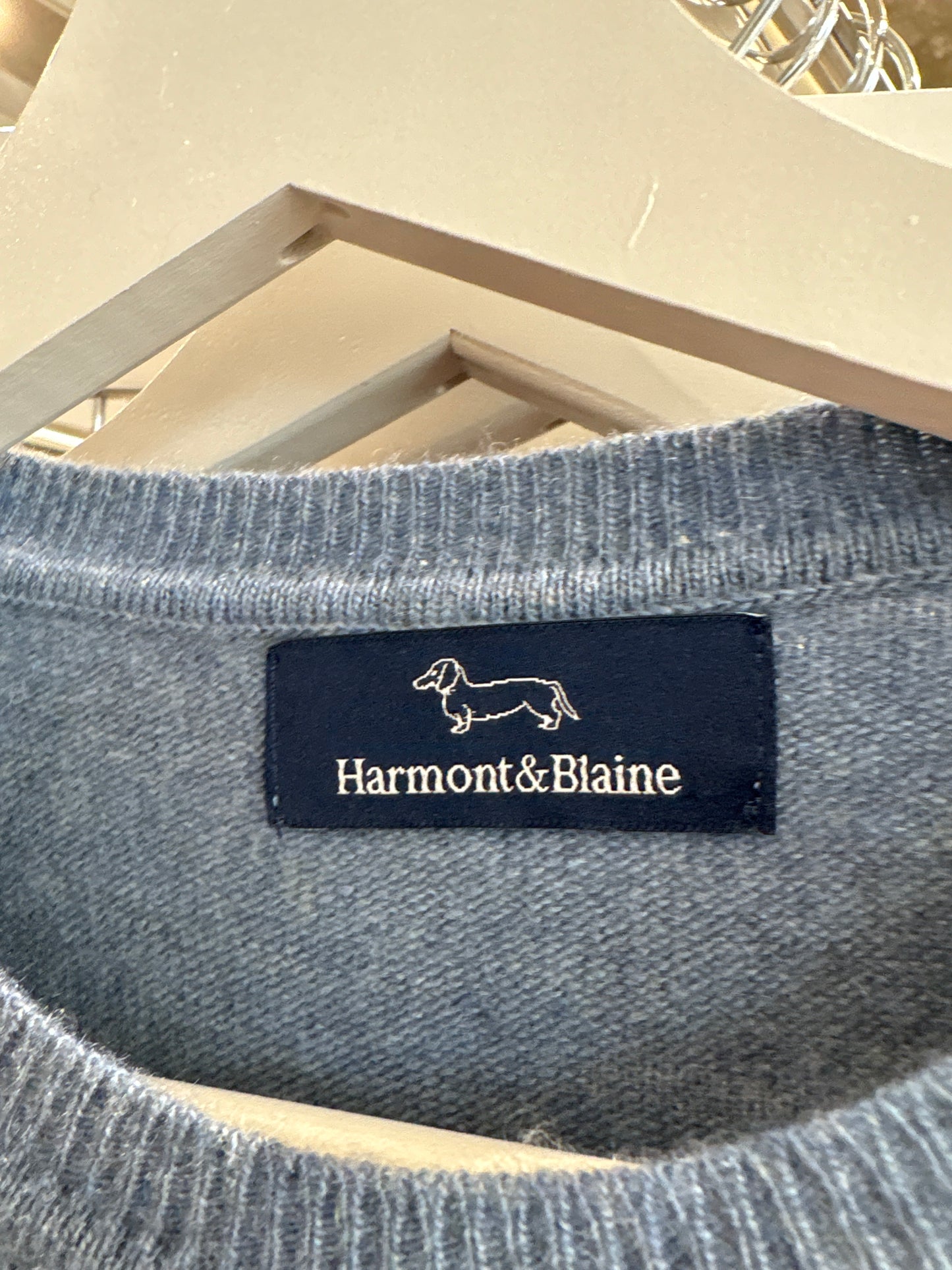 Pulover din cașmir multiply jeans blue cu manșete înalte