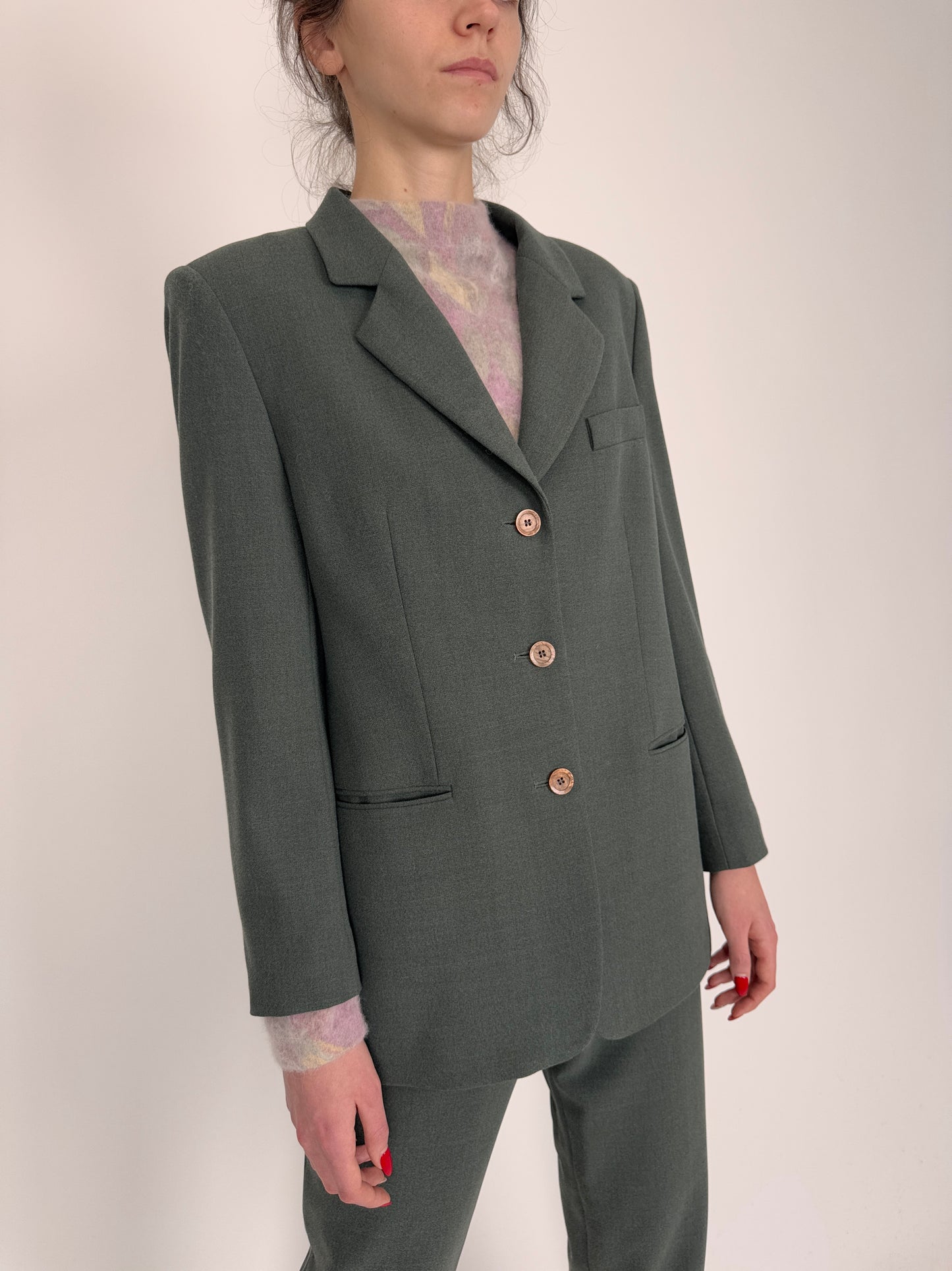 Costum vintage premium Delmod din lana extrafina strech