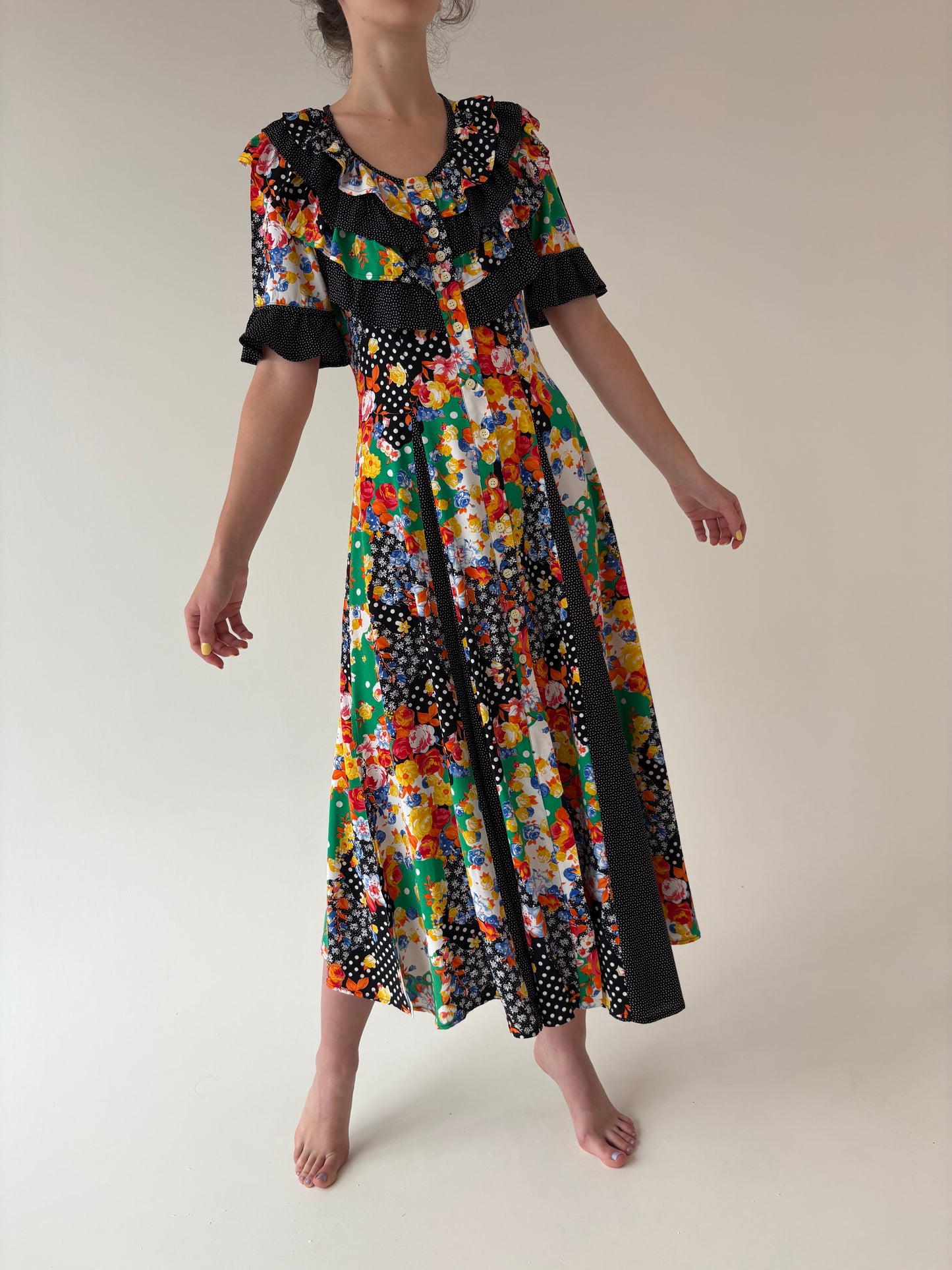 Rochie vintage maxi vaporoasă în stil Dolce & Gabbana
