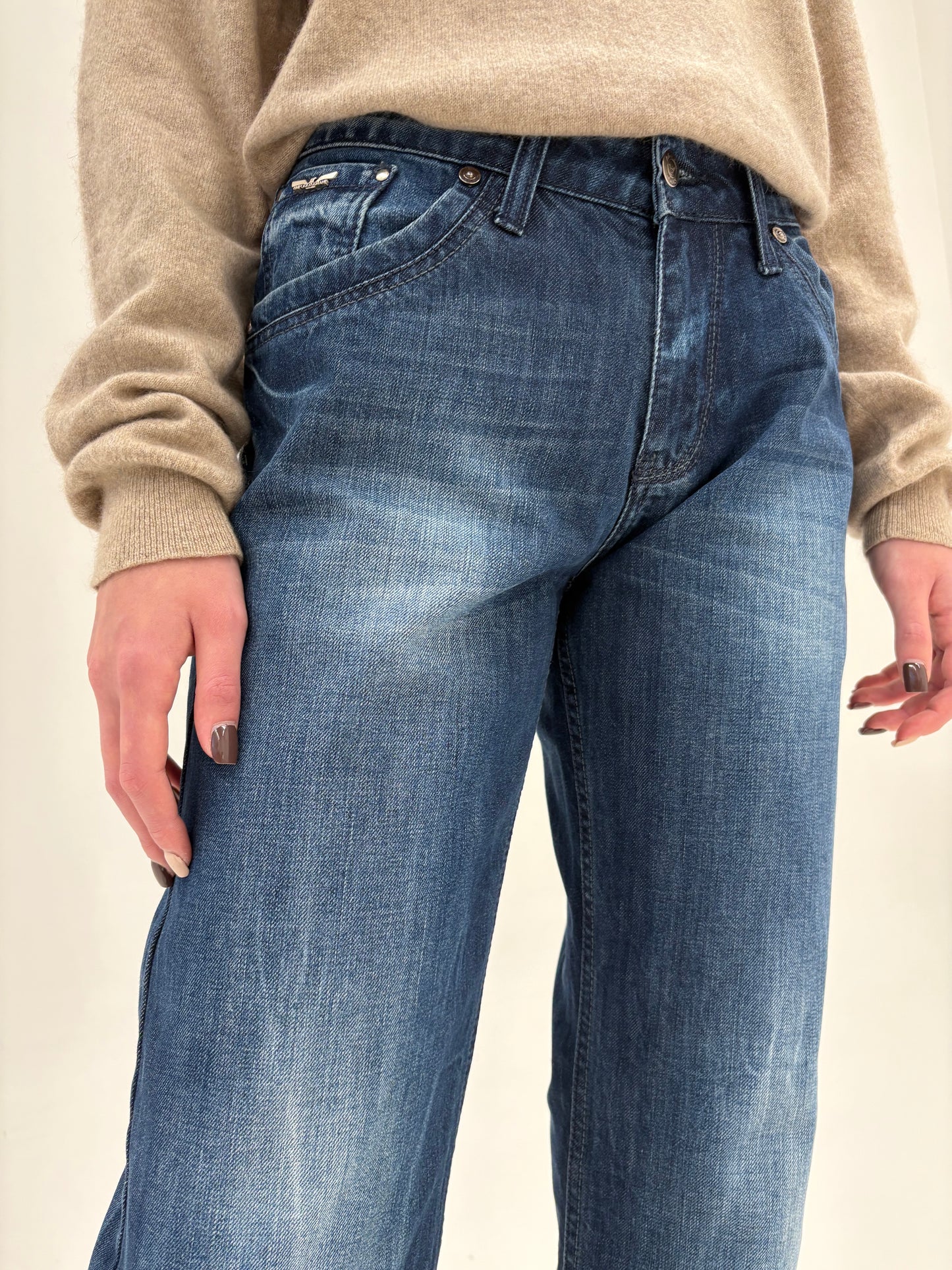 Jeans Armani dark wash plin straight leg