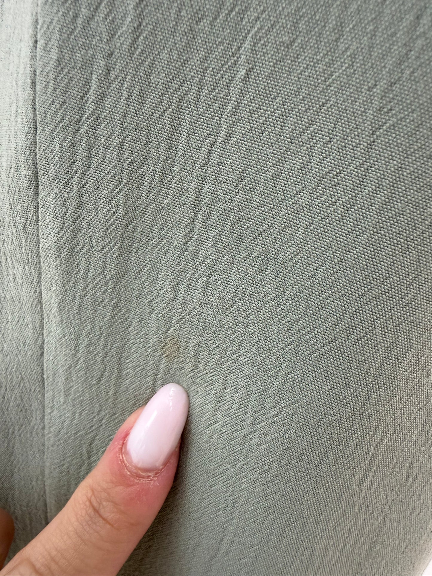 Pantaloni dusty mint green vaporosi de vară cu talie ultra înaltă