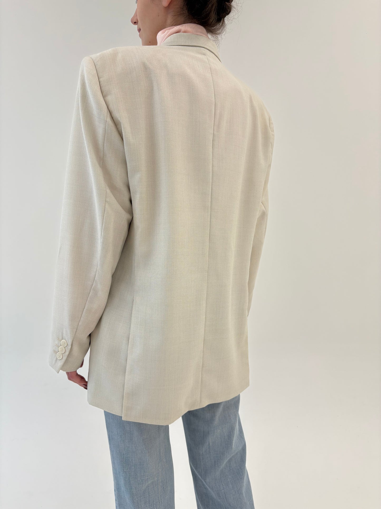 Sacou ultra premium italian off white silver gray din cea mai fină lana