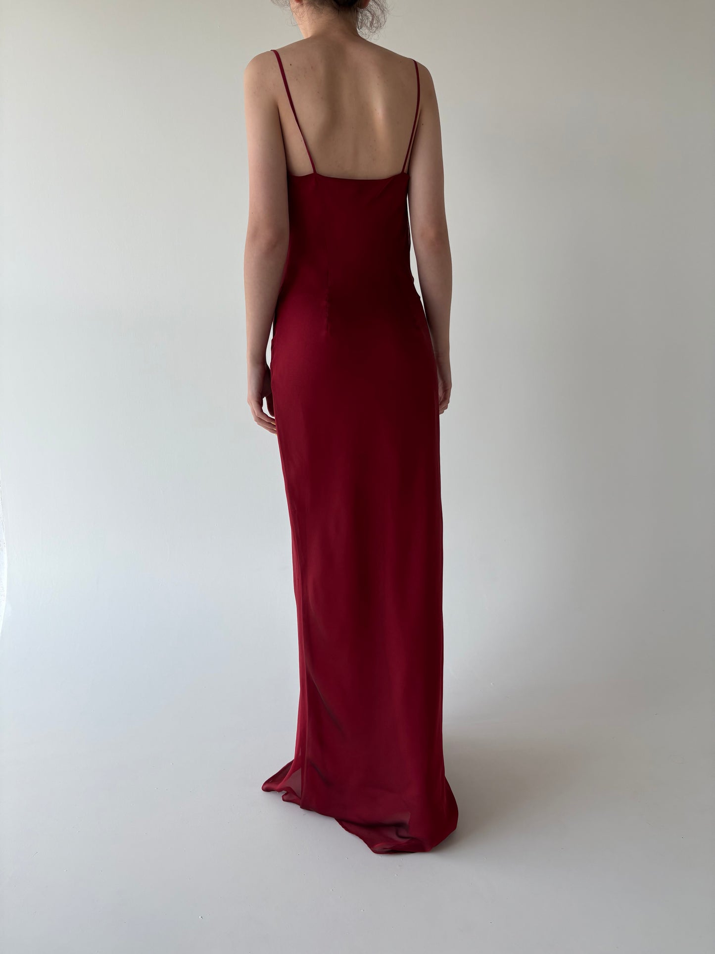 Rochie maxi excepțională tall in bie dark ruby red