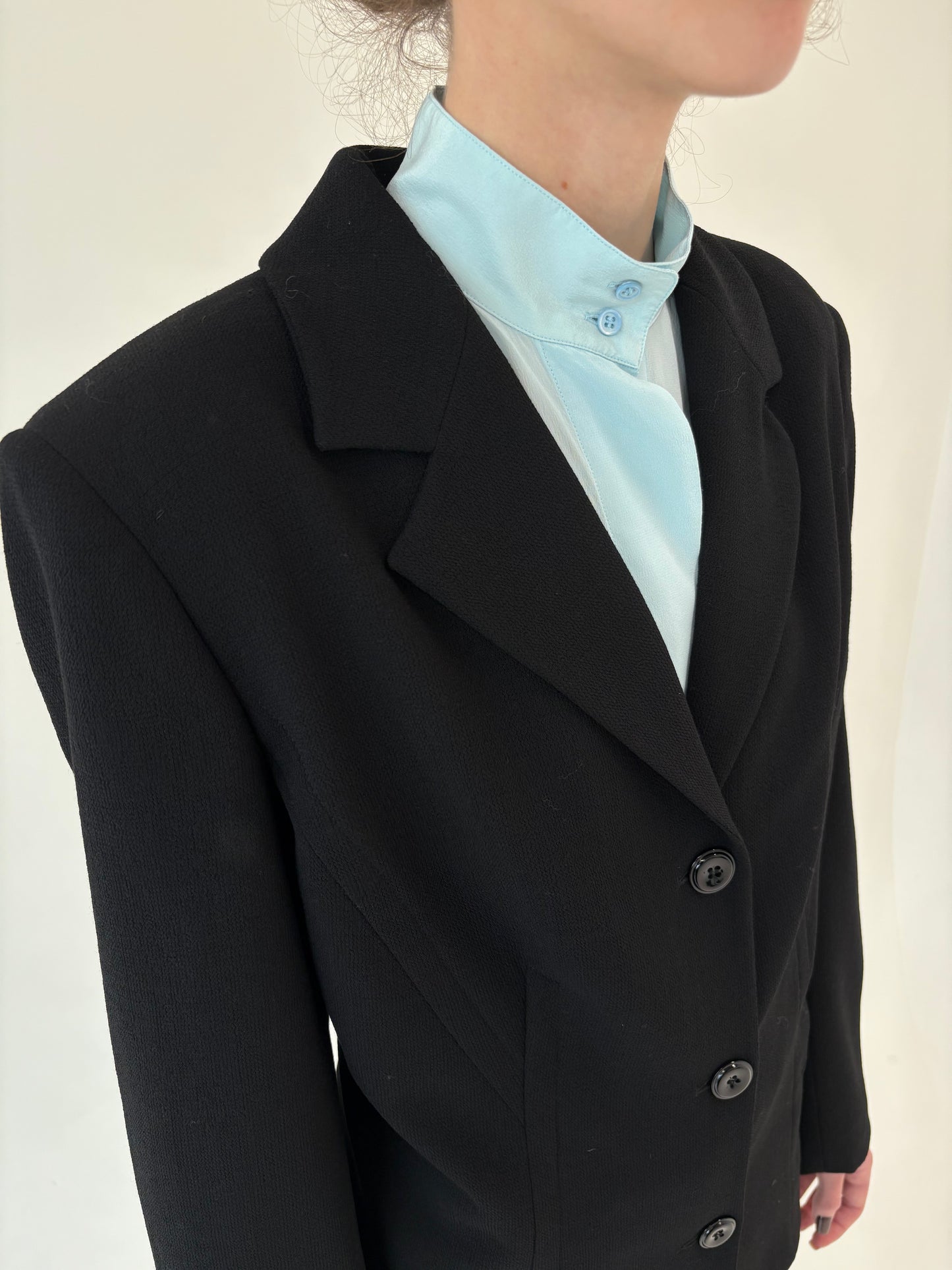 Sacou negru de brand luxury Luisa Spagnoli din lana extrafina